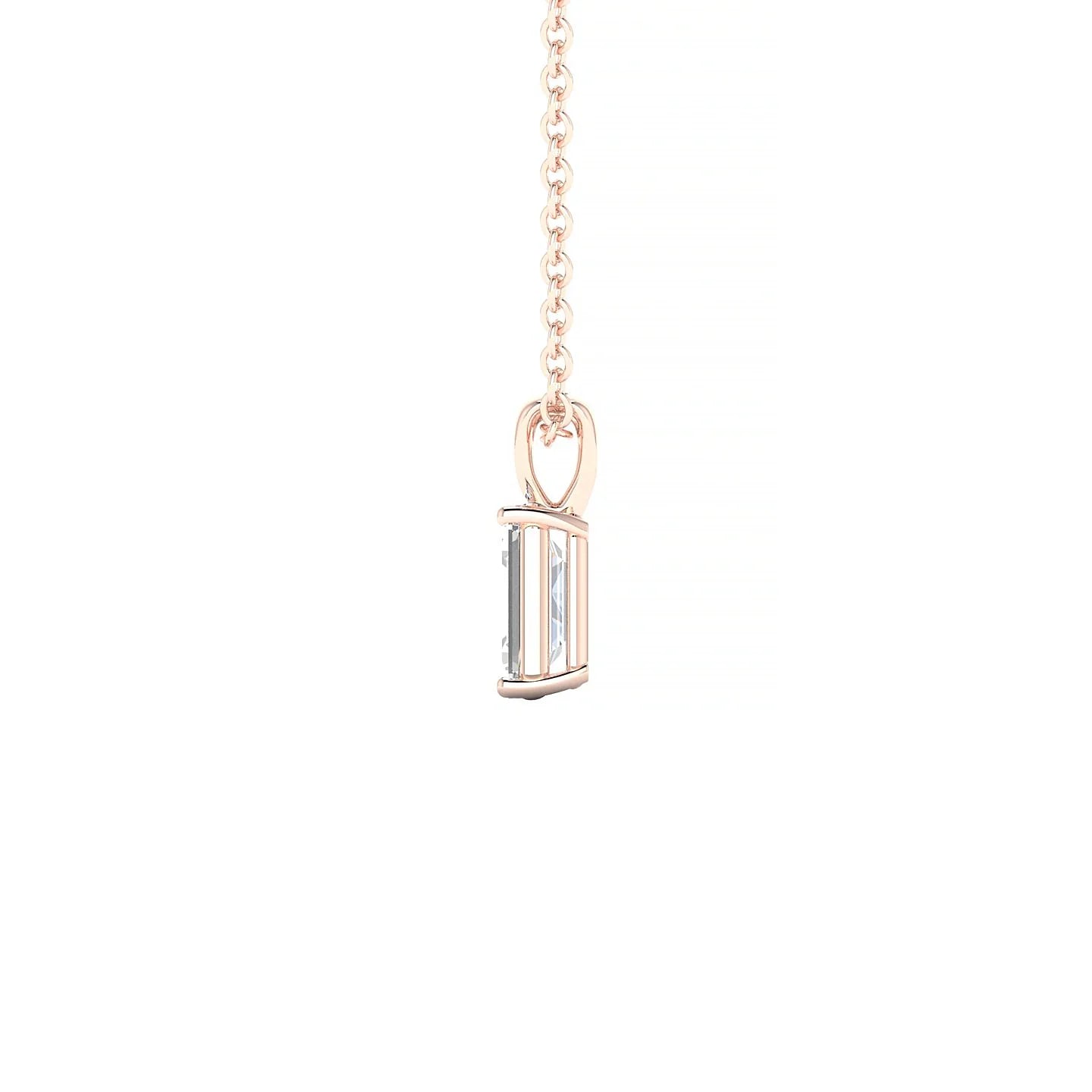 Reverse | 18k Rose Gold 6 x 4 mm Emerald Diamond Pendant