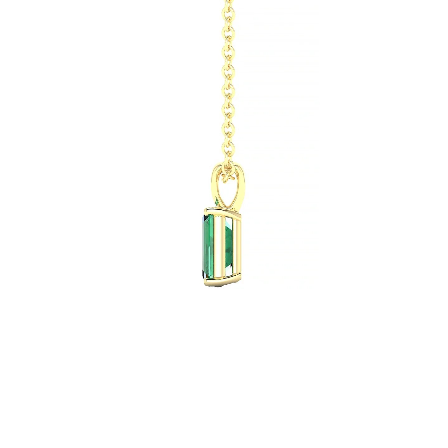 Reverse | 18k Yellow Gold 6 x 4 mm Emerald Emerald Pendant