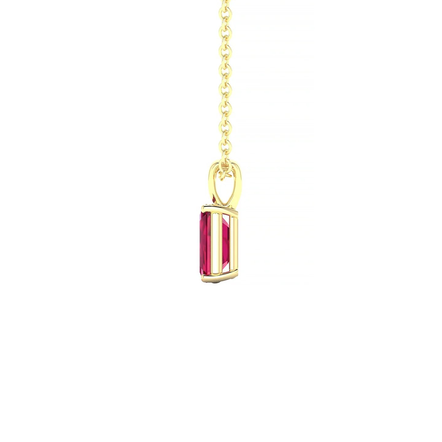 Reverse | 18k Yellow Gold 6 x 4 mm Emerald Ruby Pendant