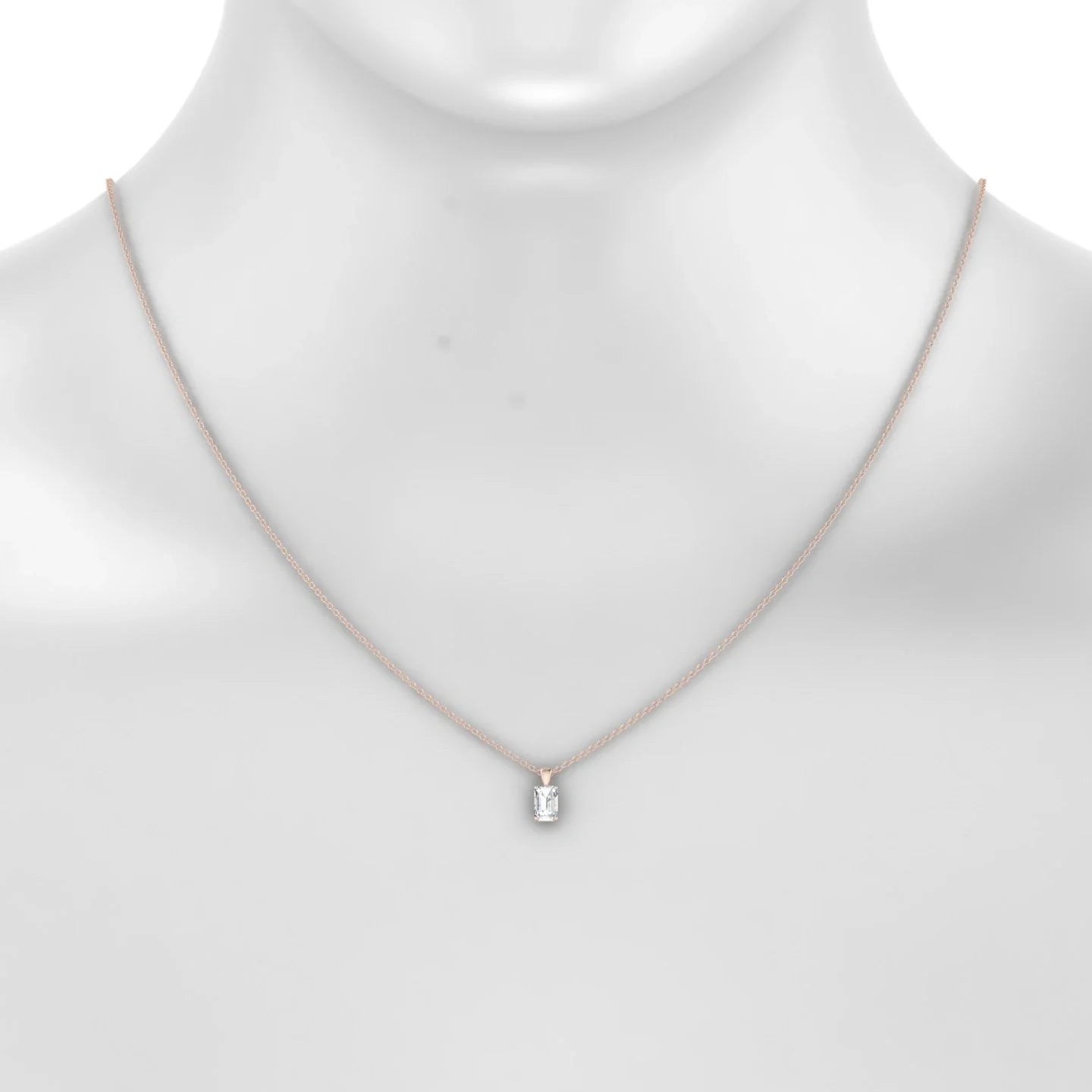 Reverse | 18k Rose Gold 6 x 4 mm Emerald Diamond Pendant