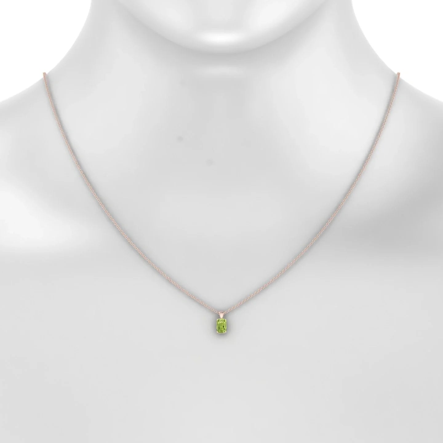 Reverse | 18k Rose Gold 6 x 4 mm Emerald Peridot Pendant