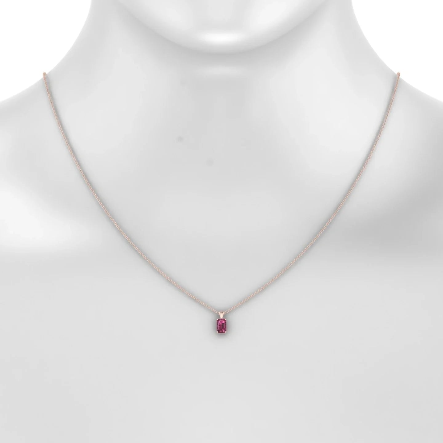 Reverse | 18k Rose Gold 6 x 4 mm Emerald Rhodolite Pendant