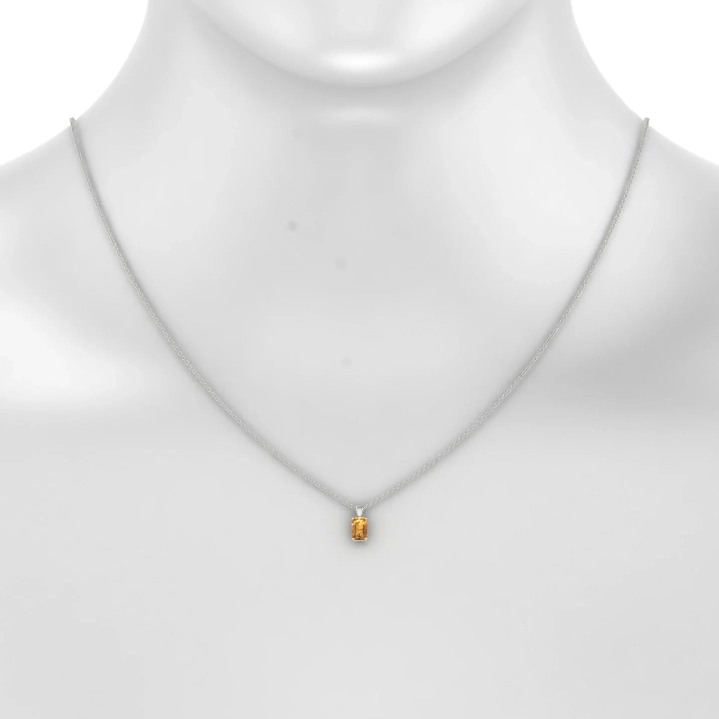 Reverse | 18k White Gold 6 x 4 mm Emerald Citrine Pendant