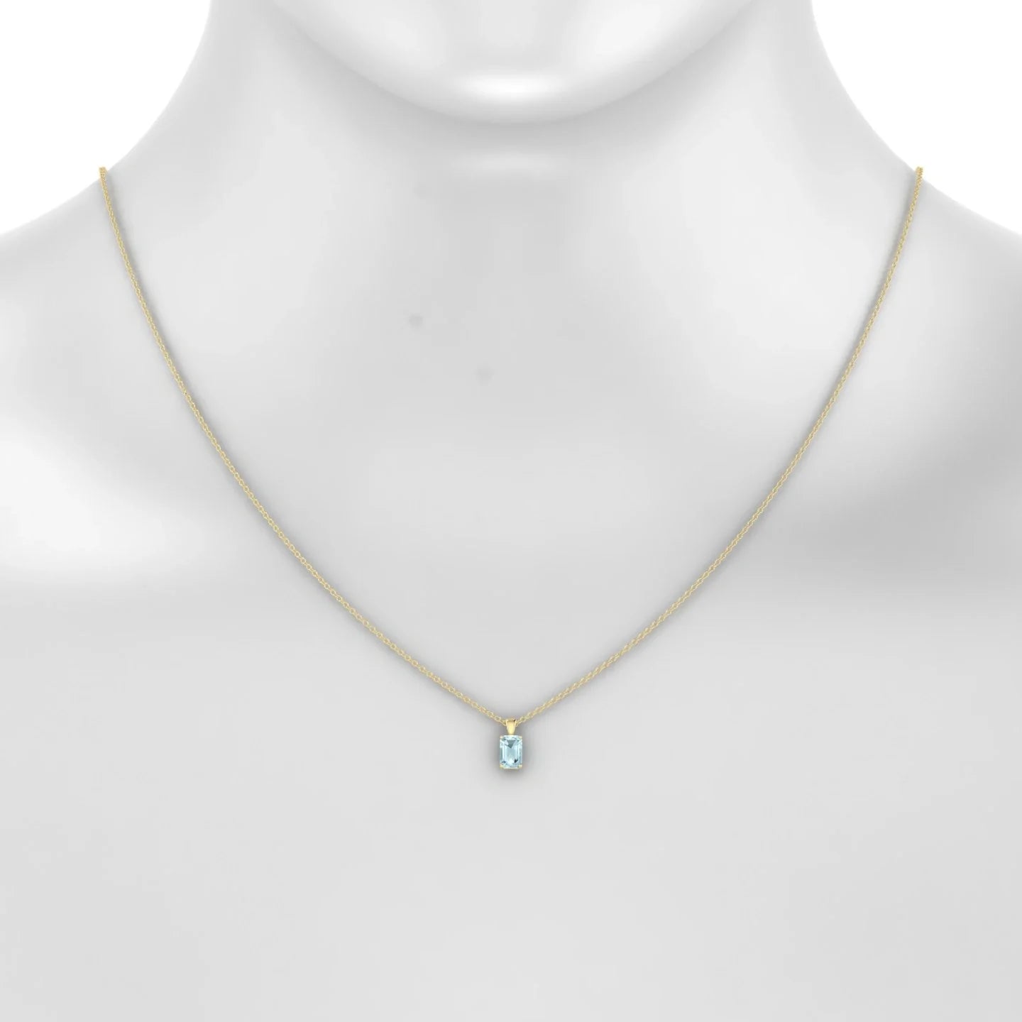 Reverse | 18k Yellow Gold 6 x 4 mm Emerald Aquamarine Pendant