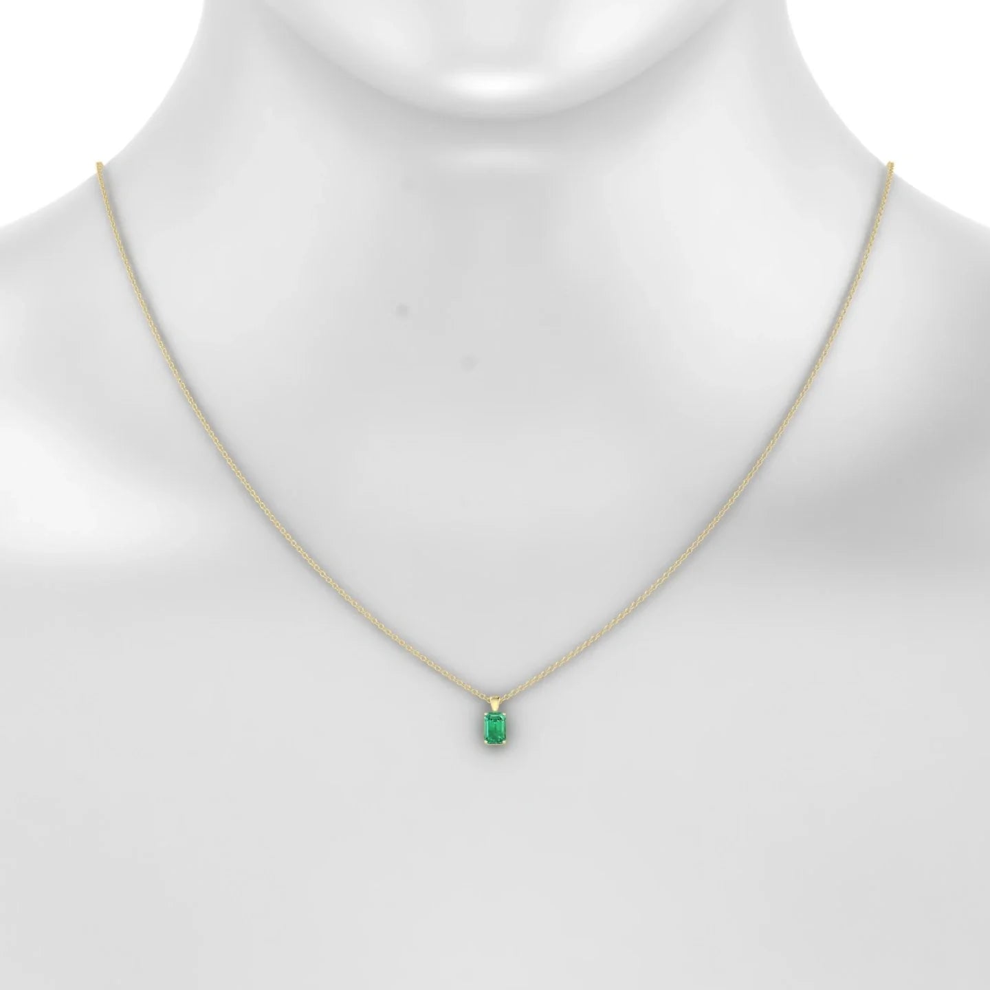 Reverse | 18k Yellow Gold 6 x 4 mm Emerald Emerald Pendant