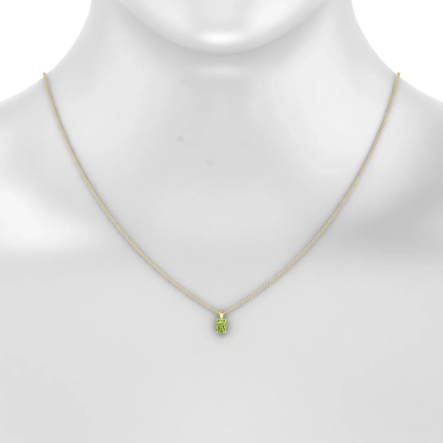 Reverse | 18k Yellow Gold 6 x 4 mm Emerald Peridot Pendant