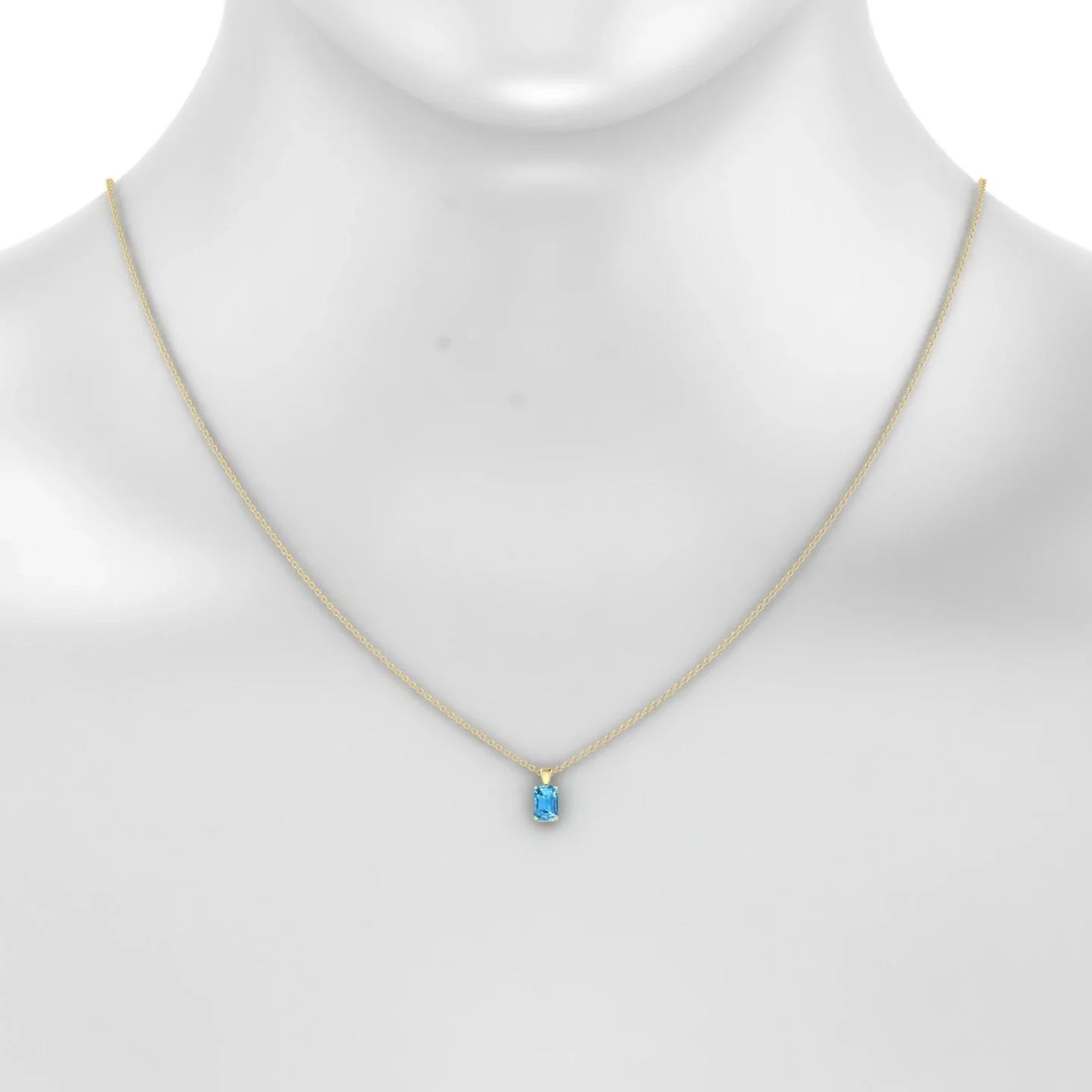 Reverse | 18k Yellow Gold 6 x 4 mm Emerald Topaz Pendant
