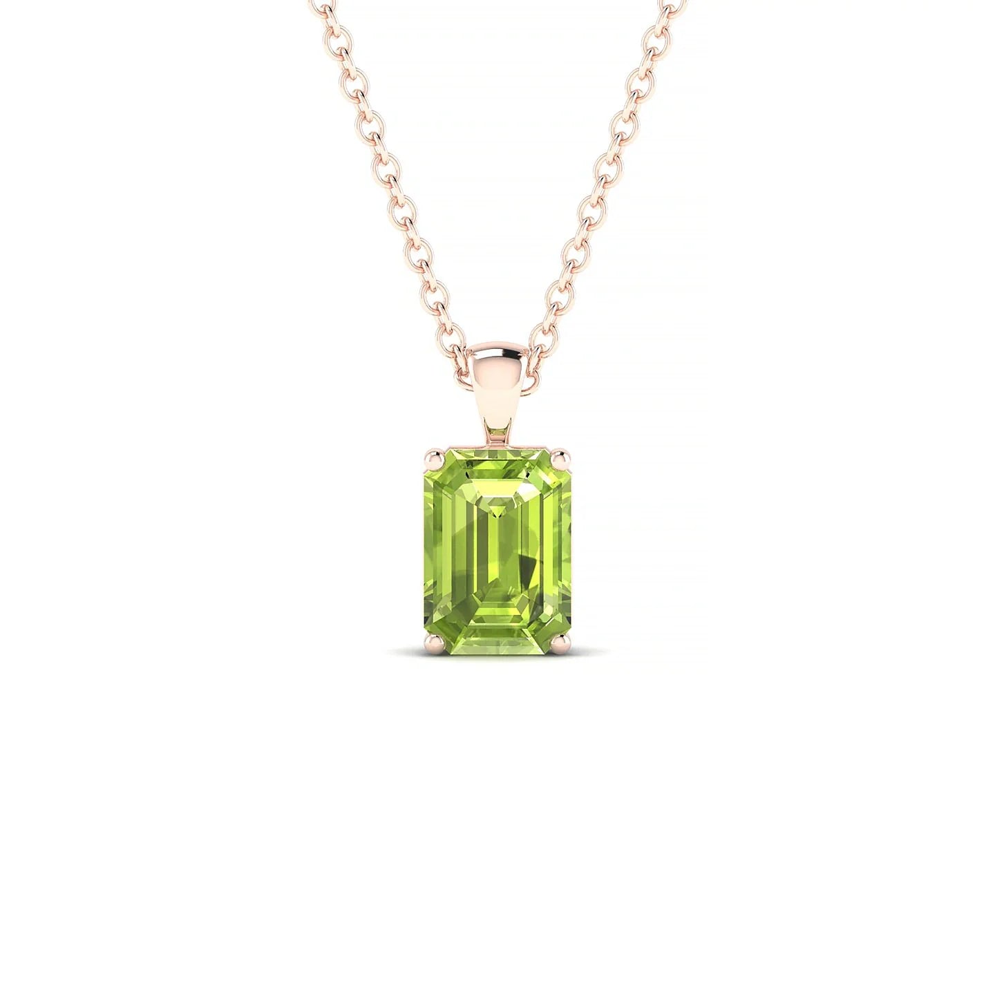 Reverse | 18k Rose Gold 7 x 5 mm Emerald Peridot Pendant