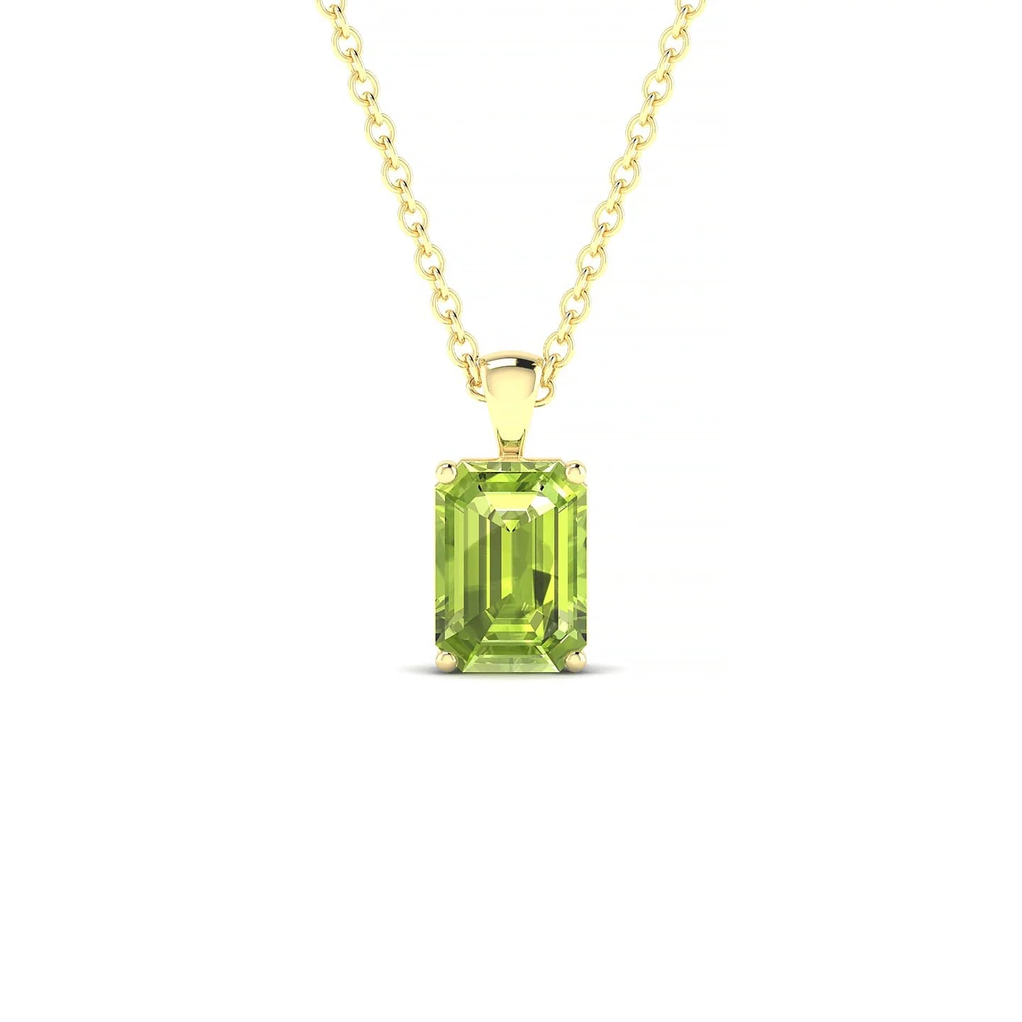 Reverse | 18k Yellow Gold 7 x 5 mm Emerald Peridot Pendant