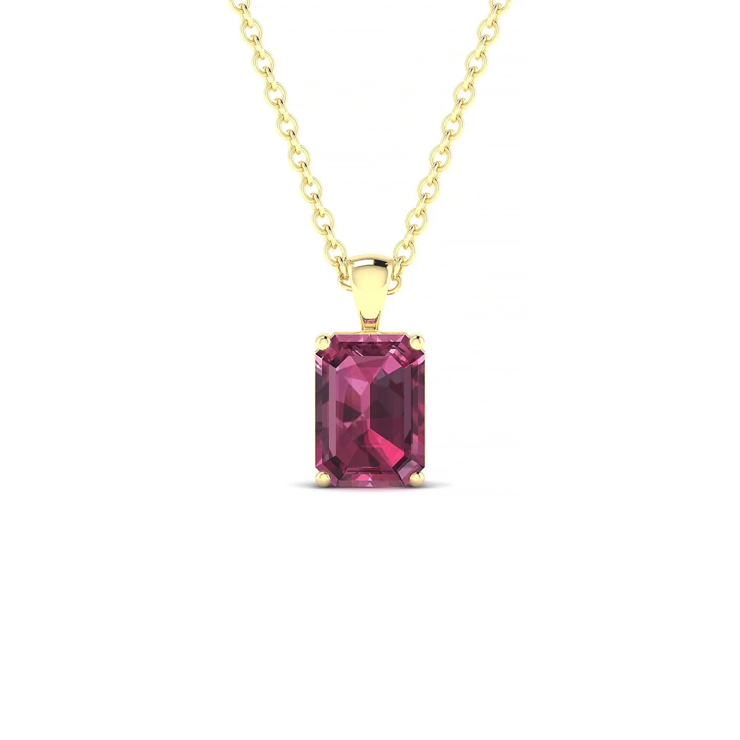 Reverse | 18k Yellow Gold 7 x 5 mm Emerald Rhodolite Pendant