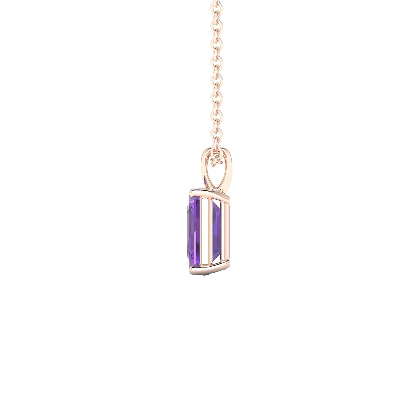 Reverse | 18k Rose Gold 7 x 5 mm Emerald Amethyst Pendant
