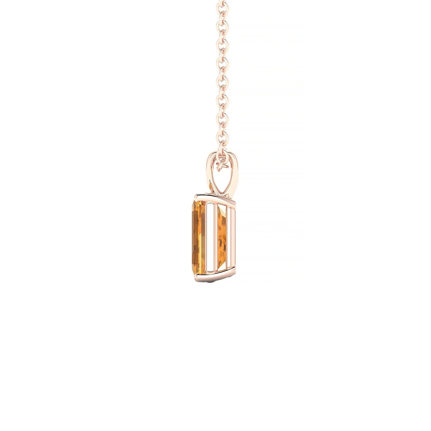 Reverse | 18k Rose Gold 7 x 5 mm Emerald Citrine Pendant