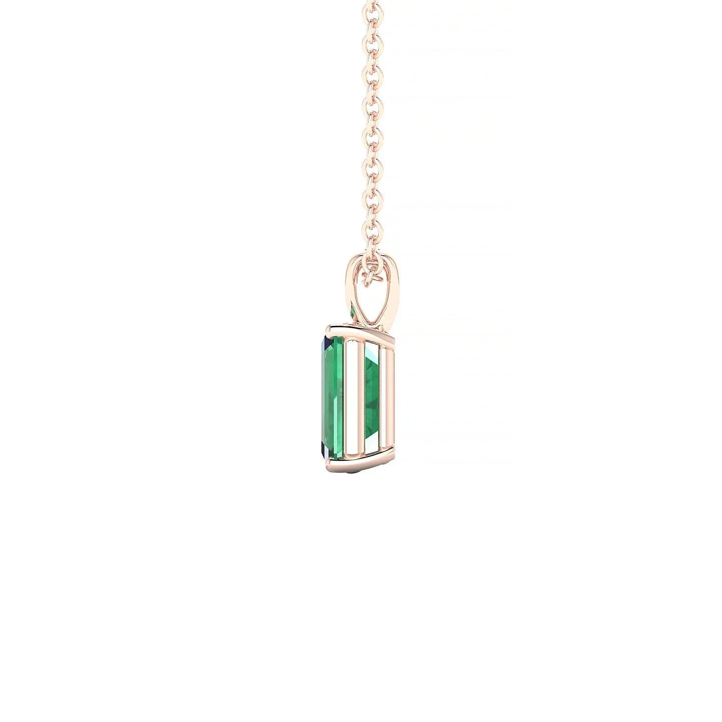 Reverse | 18k Rose Gold 7 x 5 mm Emerald Emerald Pendant