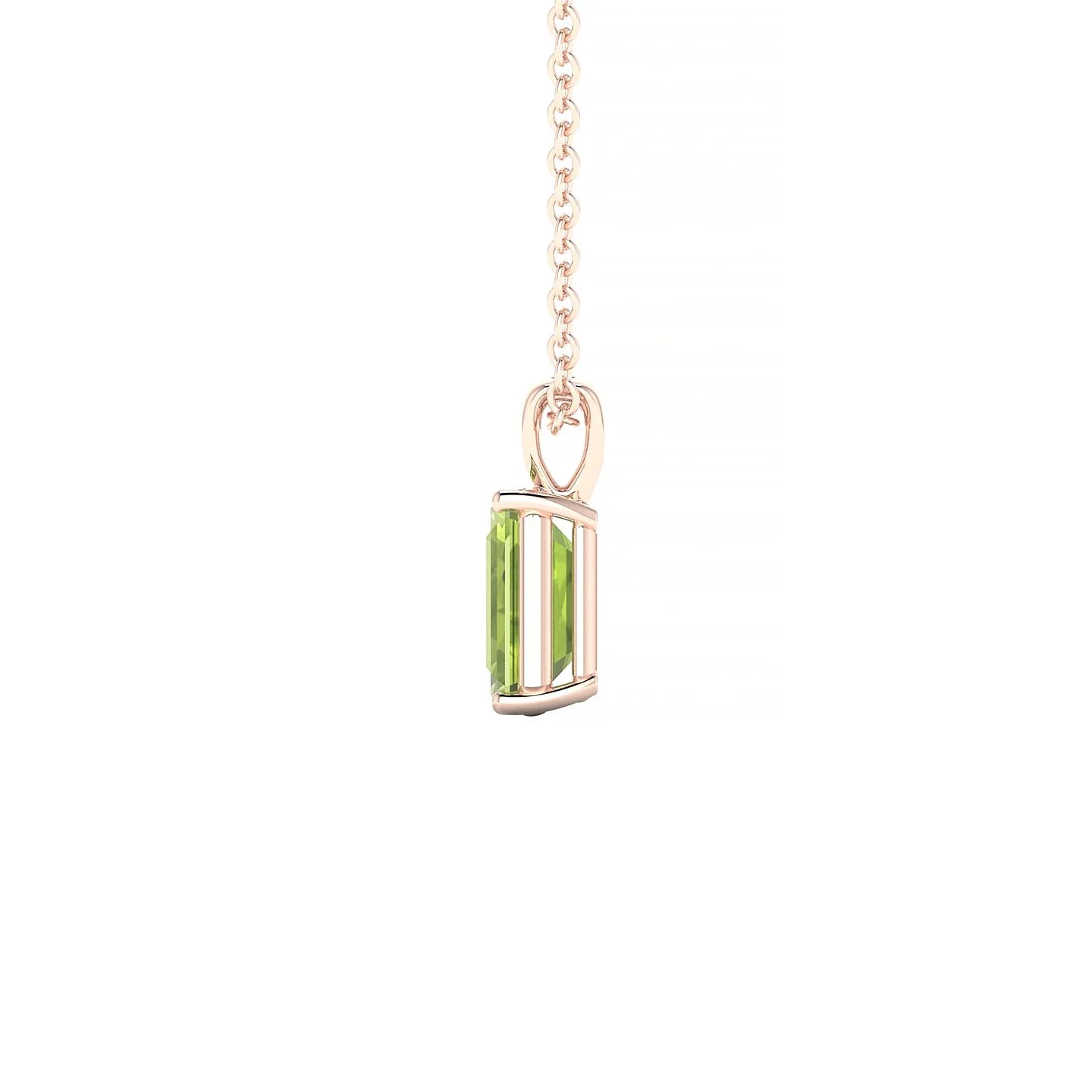 Reverse | 18k Rose Gold 7 x 5 mm Emerald Peridot Pendant