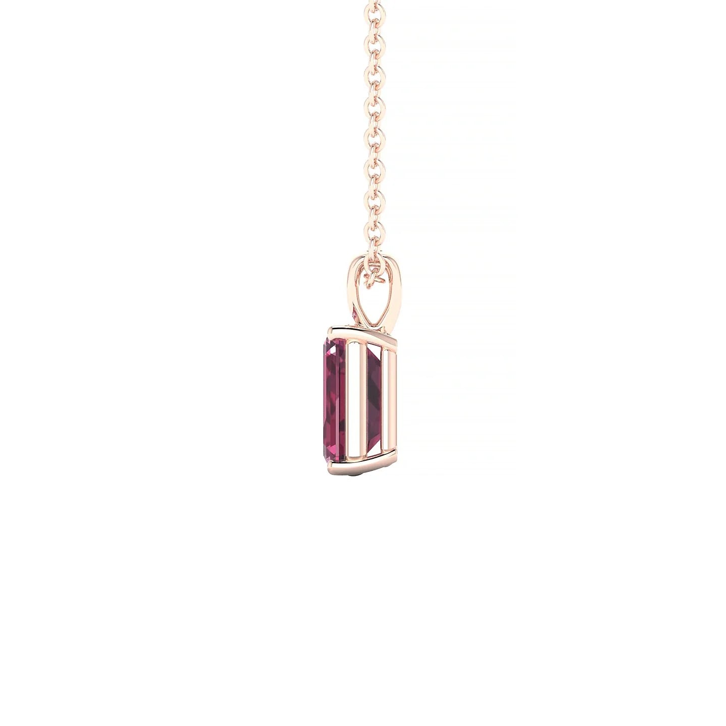 Reverse | 18k Rose Gold 7 x 5 mm Emerald Rhodolite Pendant