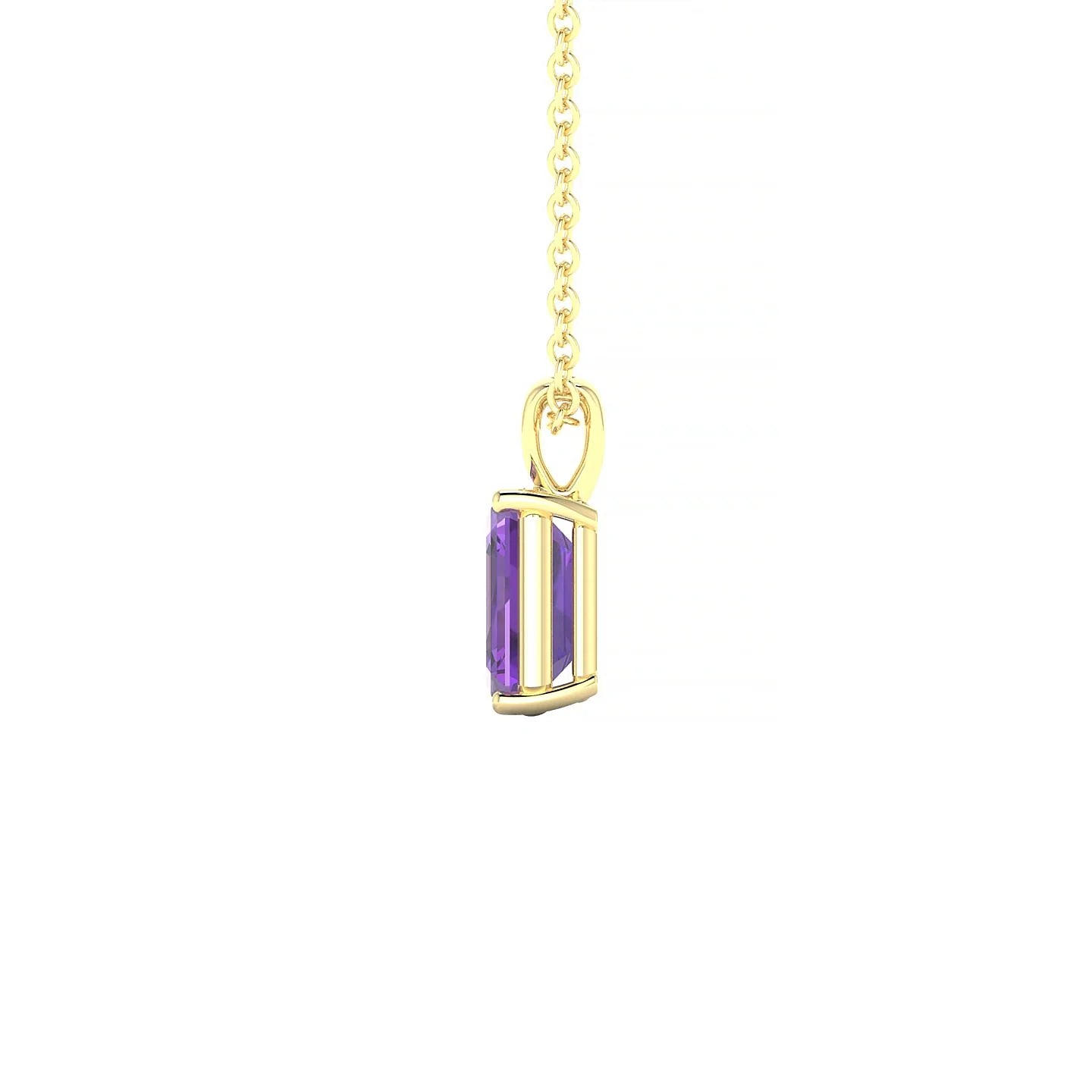 Reverse | 18k Yellow Gold 7 x 5 mm Emerald Amethyst Pendant