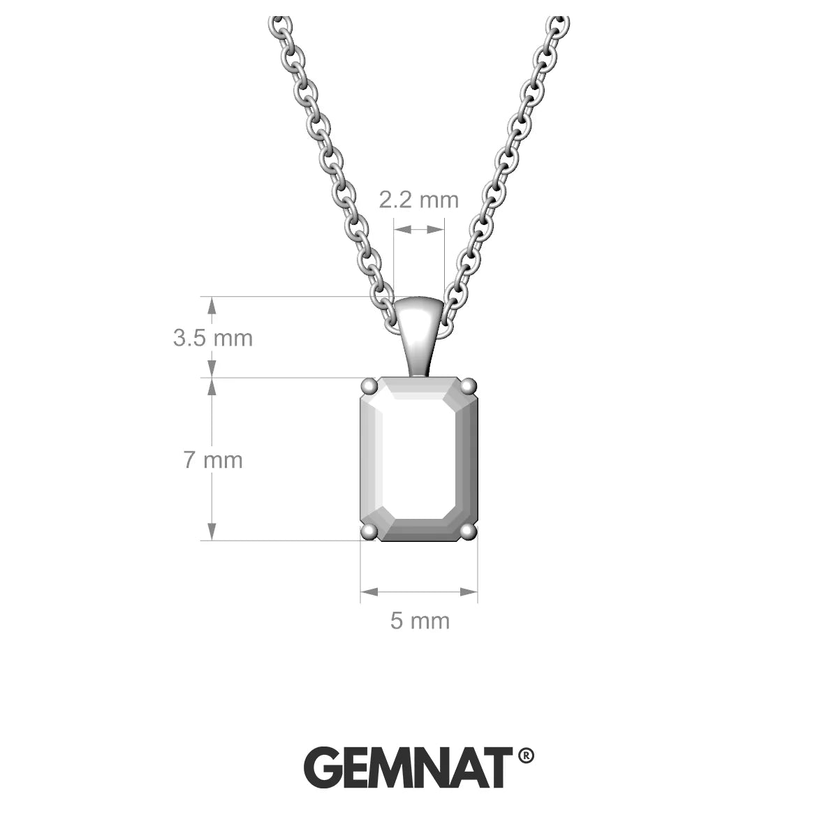 Reverse | 18k Rose Gold 7 x 5 mm Emerald Aquamarine Pendant
