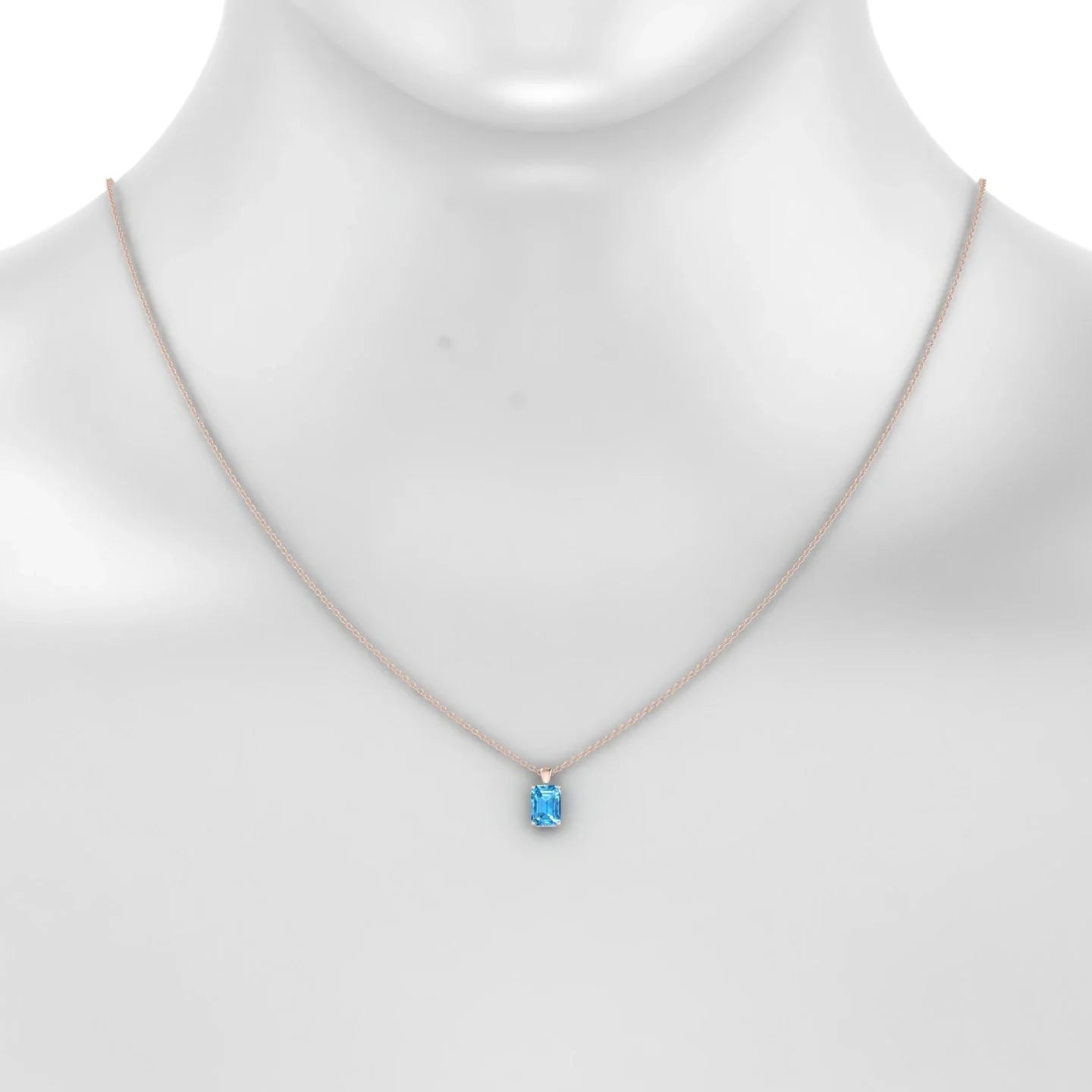 Reverse | 18k Rose Gold 7 x 5 mm Emerald Topaz Pendant