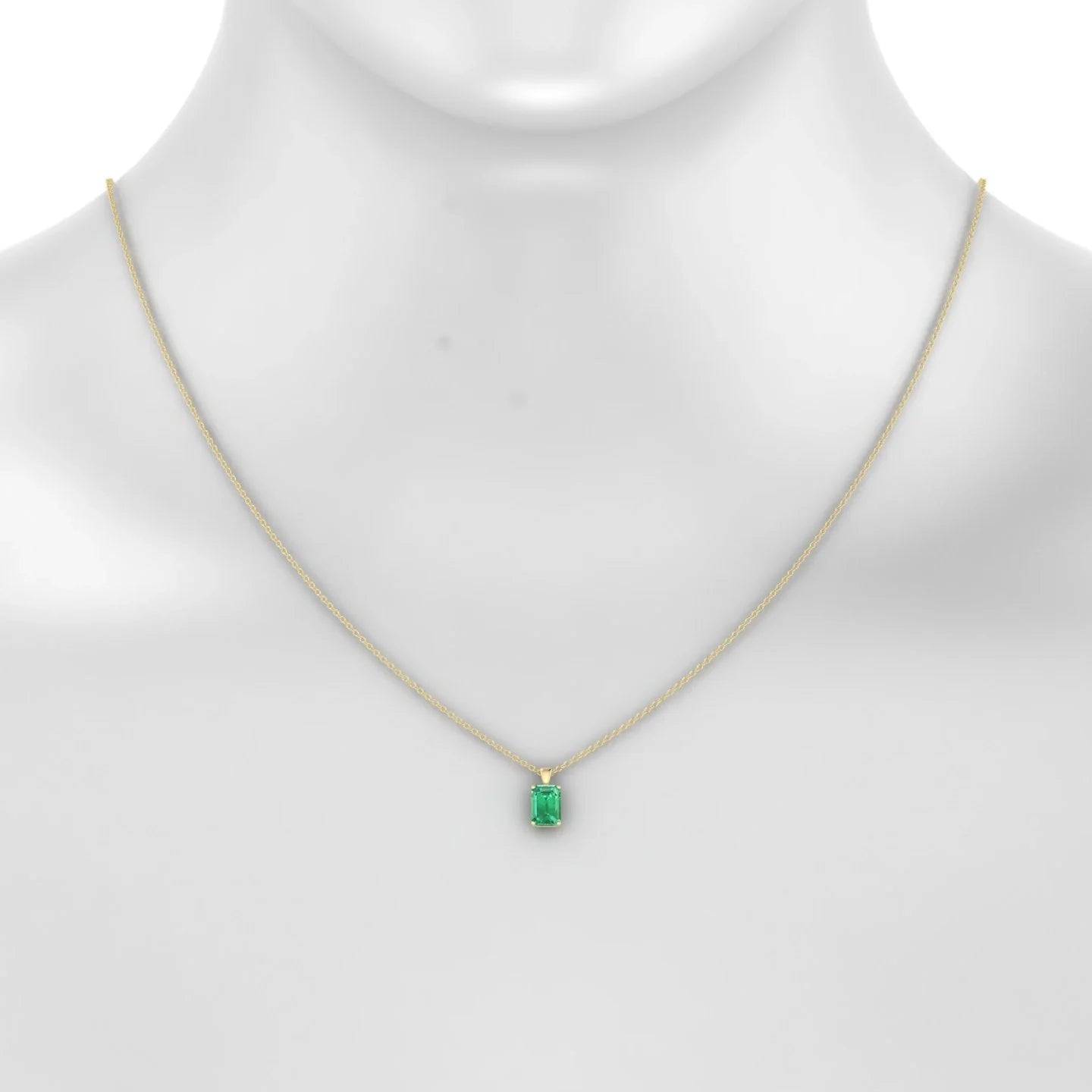 Reverse | 18k Yellow Gold 7 x 5 mm Emerald Emerald Pendant