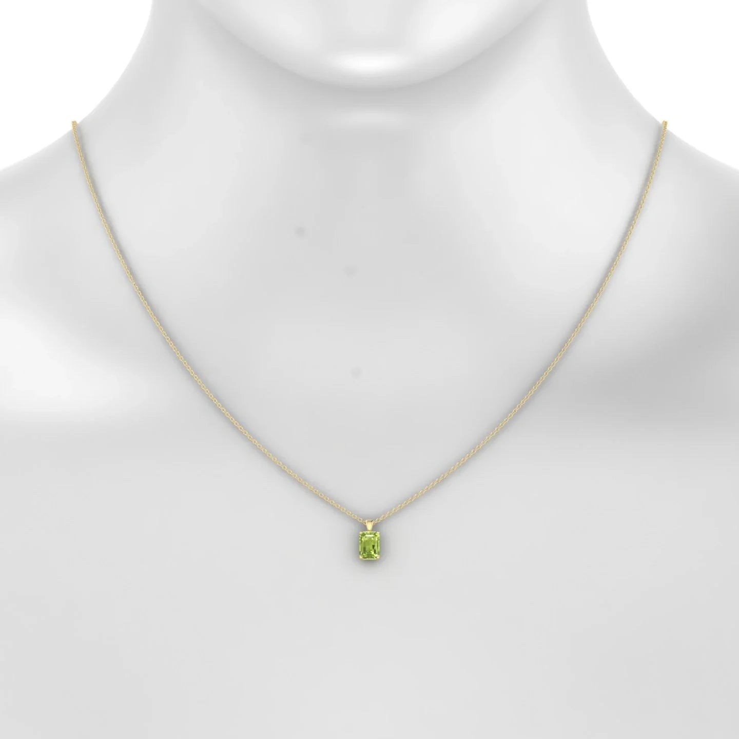 Reverse | 18k Yellow Gold 7 x 5 mm Emerald Peridot Pendant