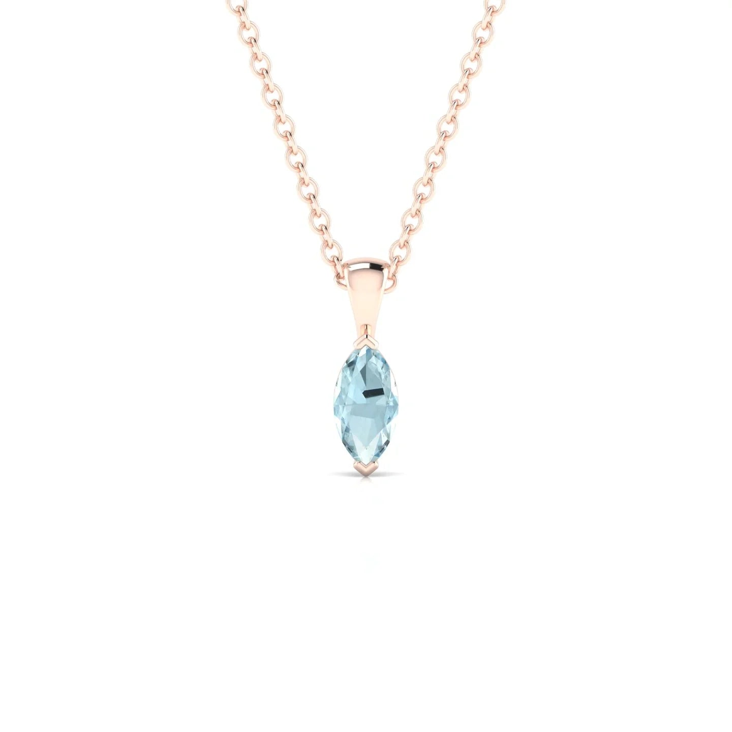 Reverse | 18k Rose Gold 6 x 3 mm Marquise Aquamarine Pendant