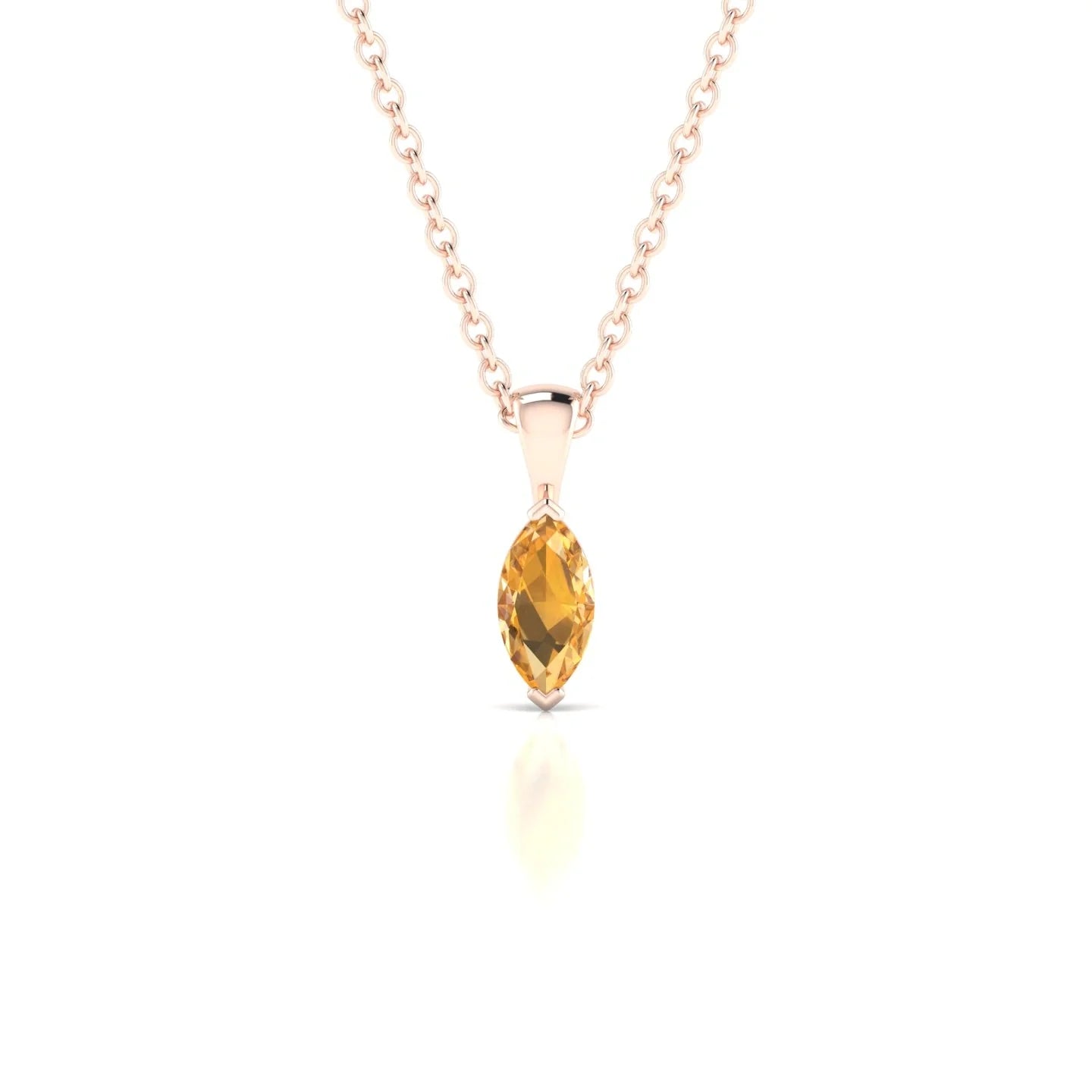 Reverse | 18k Rose Gold 6 x 3 mm Marquise Citrine Pendant