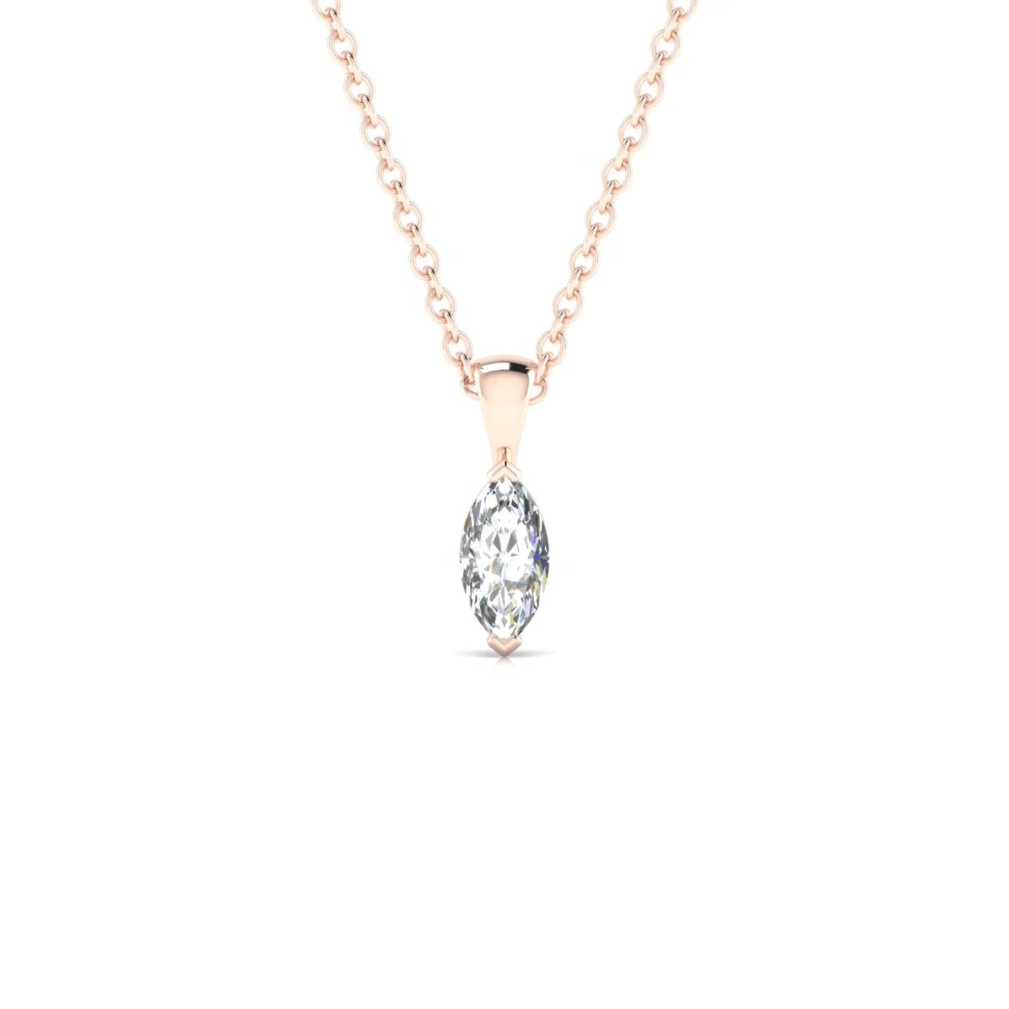 Reverse | 18k Rose Gold 6 x 3 mm Marquise Diamond Pendant