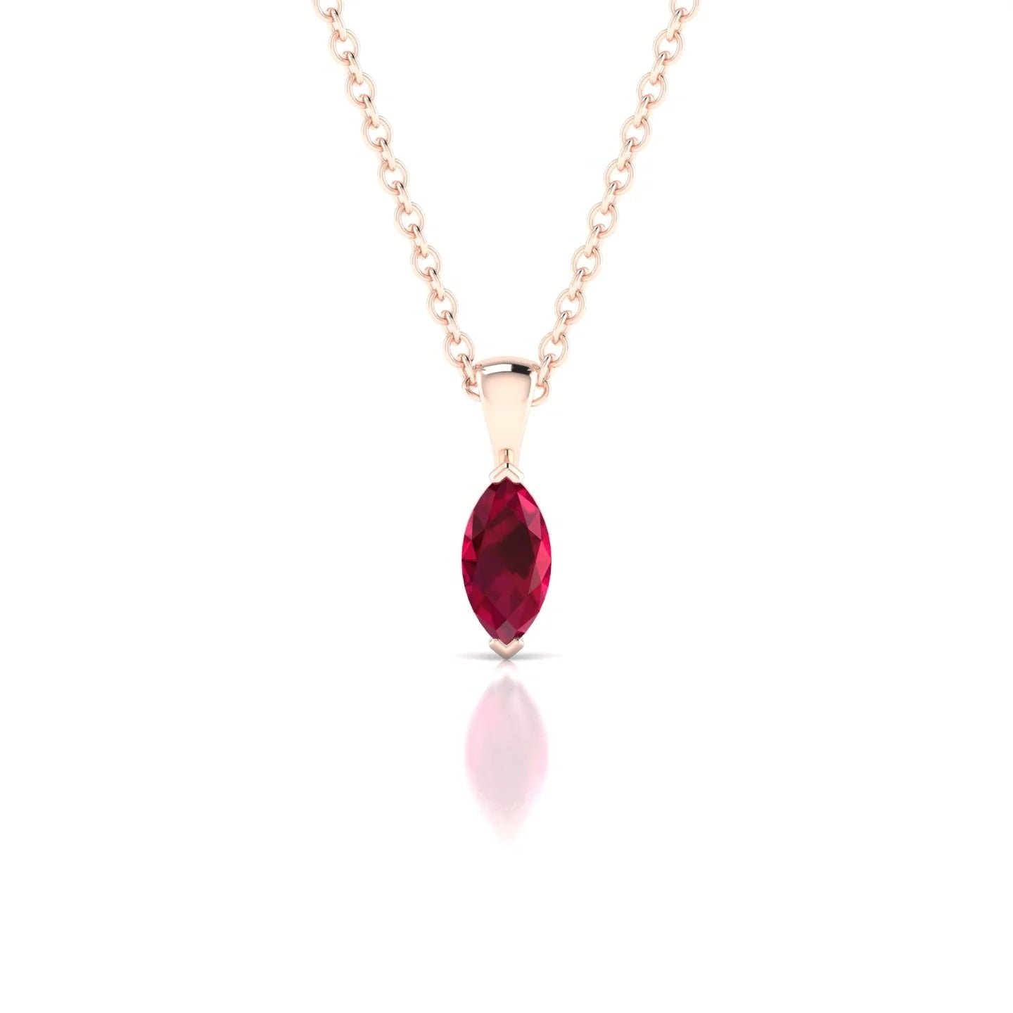 Reverse | 18k Rose Gold 6 x 3 mm Marquise Ruby Pendant