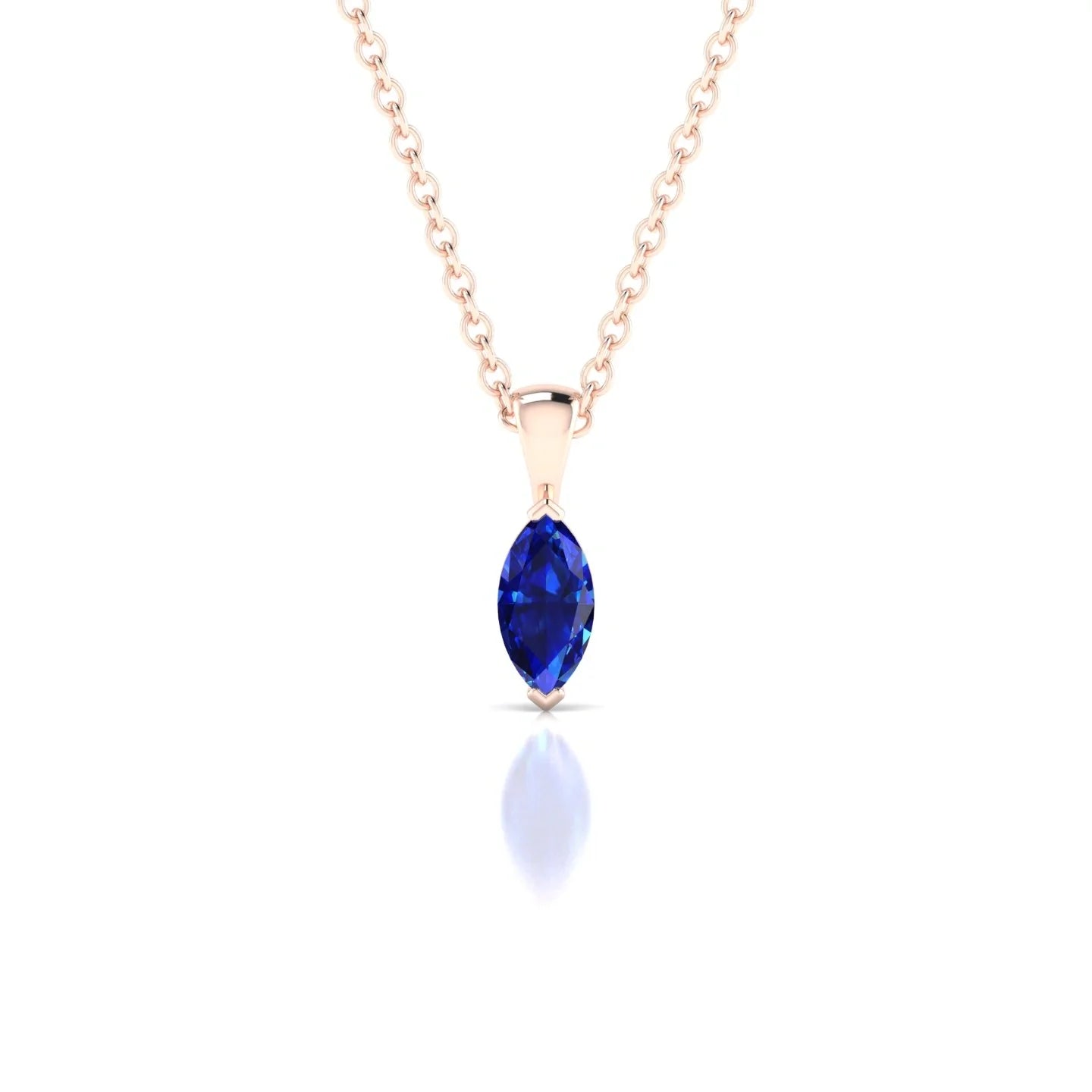 Reverse | 18k Rose Gold 6 x 3 mm Marquise Sapphire Pendant
