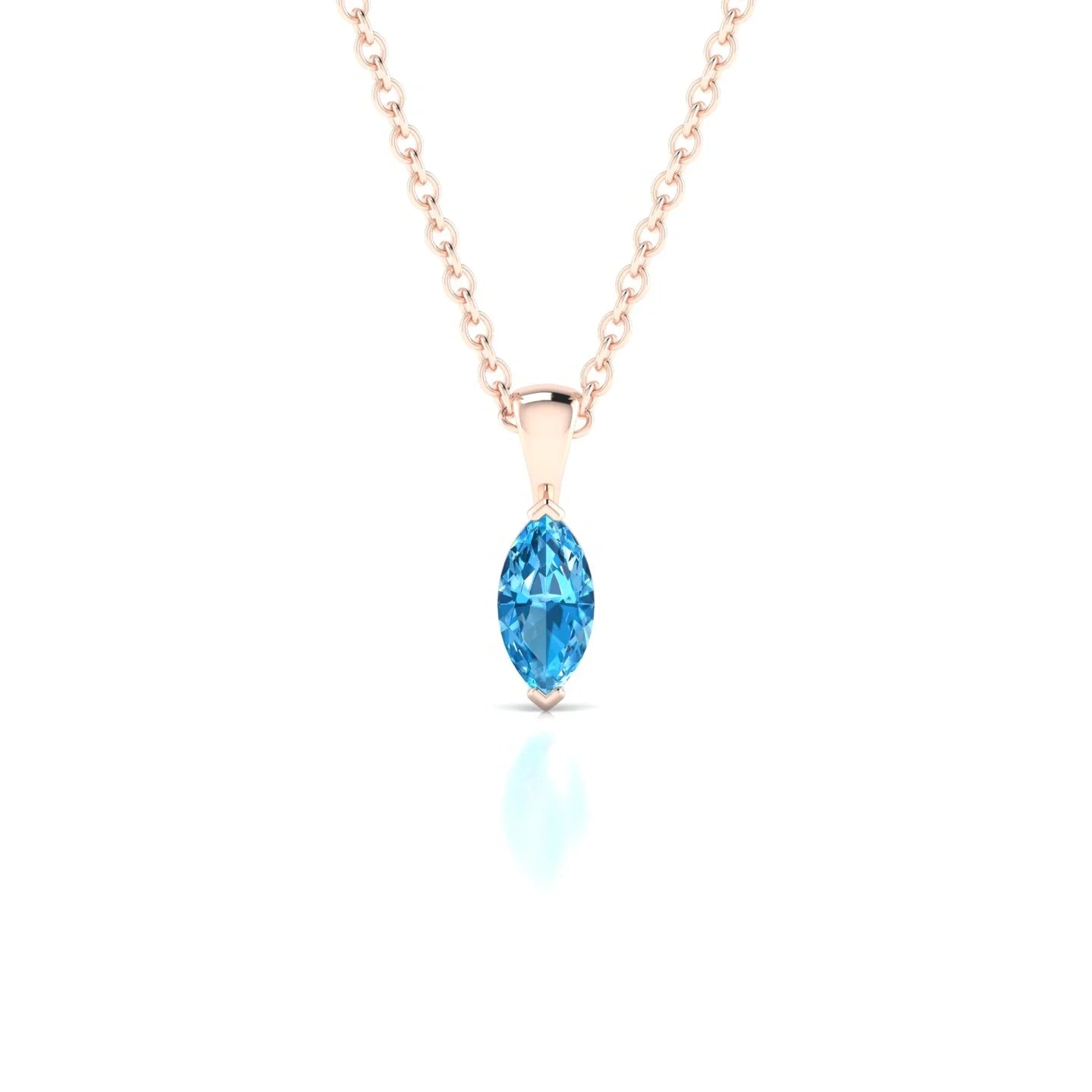Reverse | 18k Rose Gold 6 x 3 mm Marquise Topaz Pendant