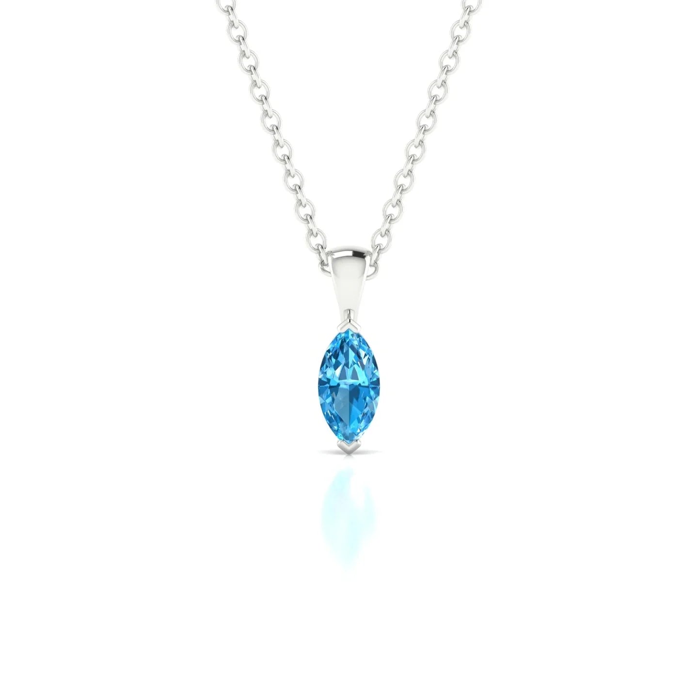 Reverse | 18k White Gold 6 x 3 mm Marquise Topaz Pendant