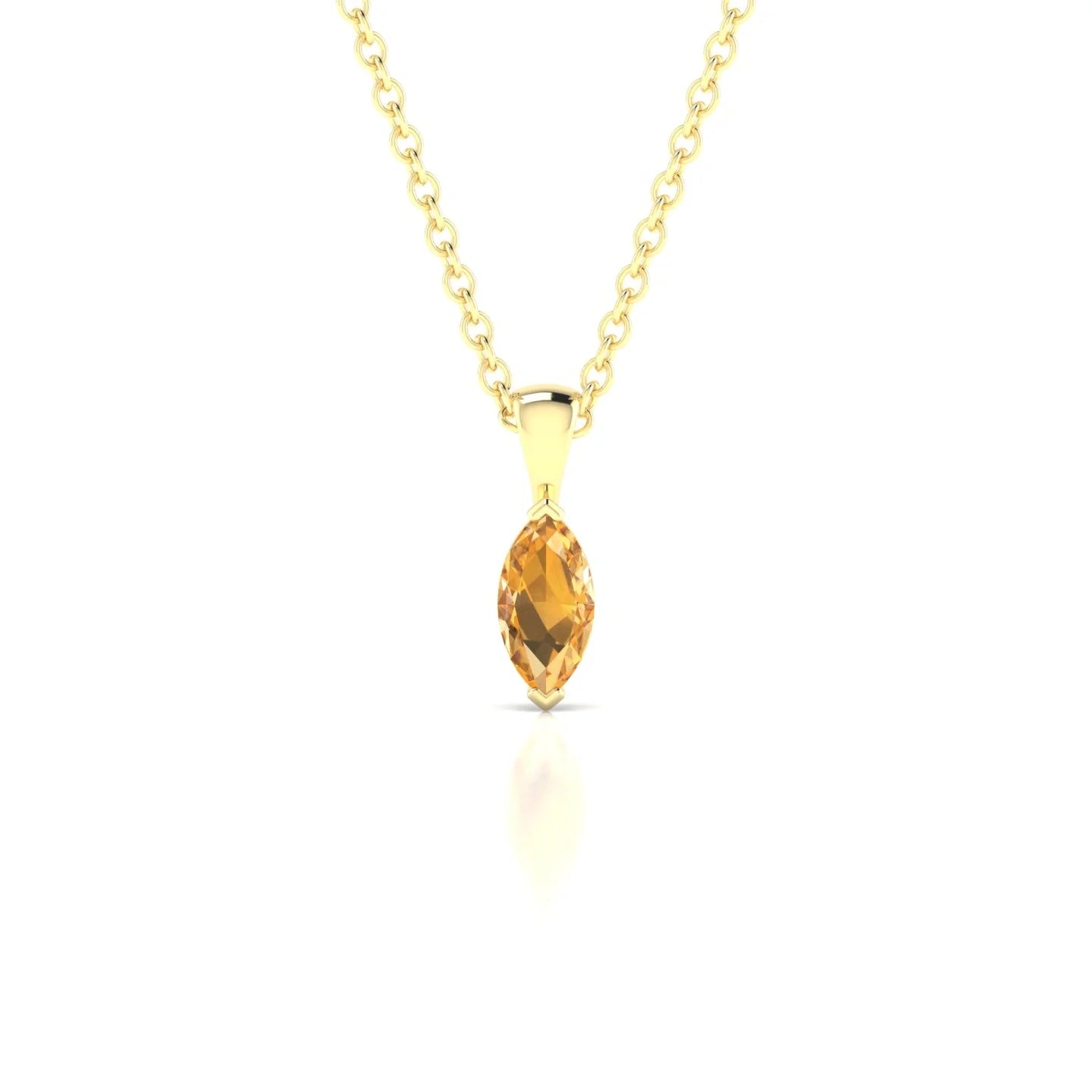 Reverse | 18k Yellow Gold 6 x 3 mm Marquise Citrine Pendant