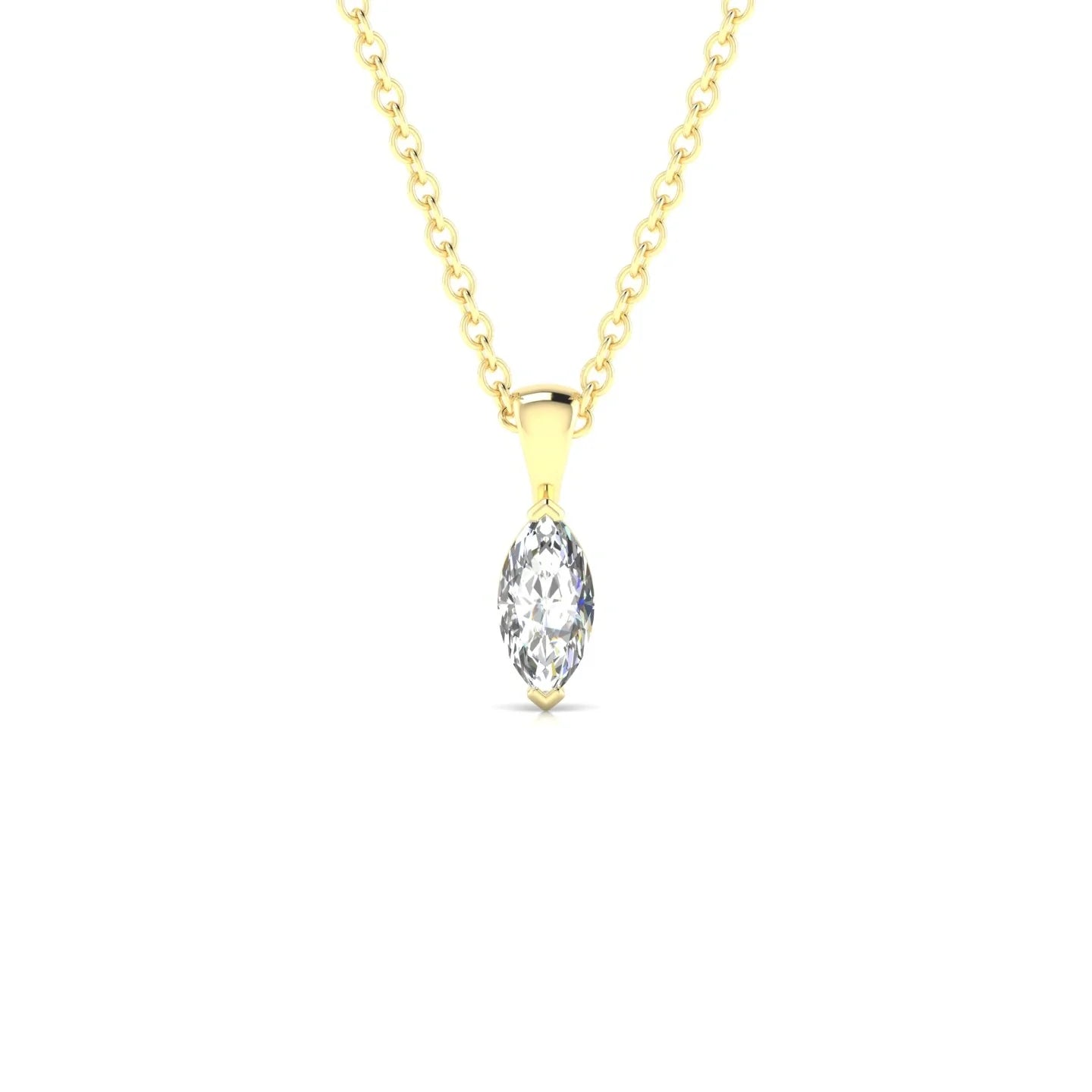 Reverse | 18k Yellow Gold 6 x 3 mm Marquise Diamond Pendant
