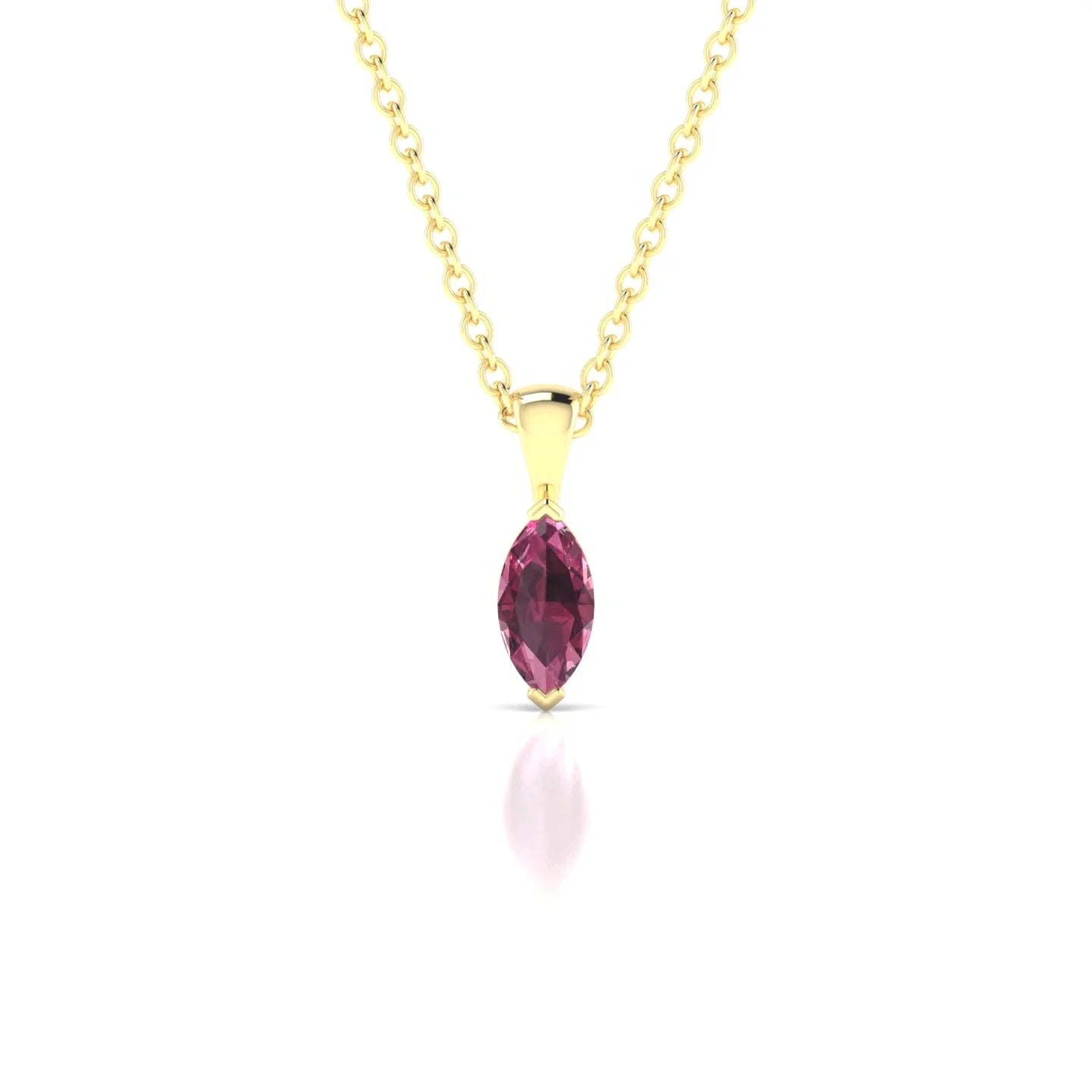 Reverse | 18k Yellow Gold 6 x 3 mm Marquise Rhodolite Pendant