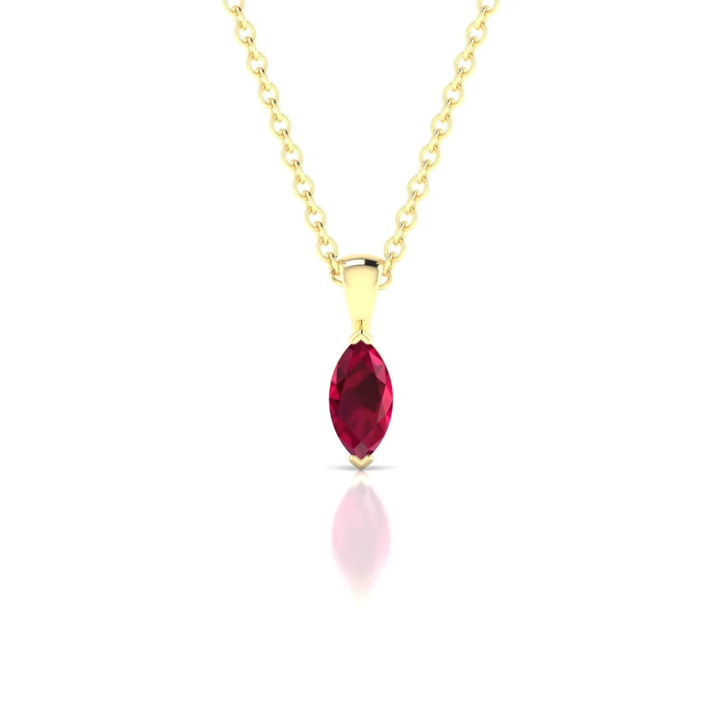 Reverse | 18k Yellow Gold 6 x 3 mm Marquise Ruby Pendant