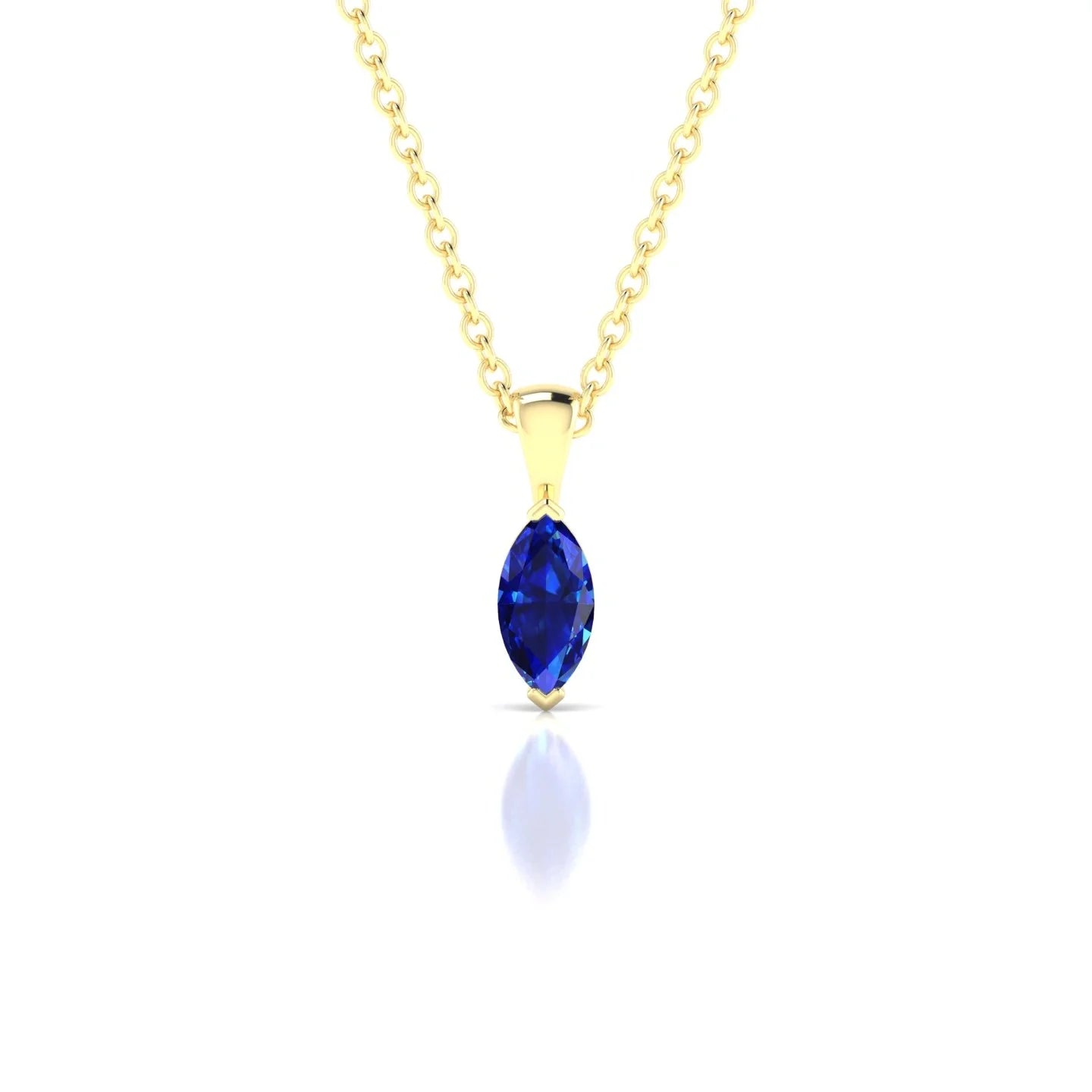 Reverse | 18k Yellow Gold 6 x 3 mm Marquise Sapphire Pendant