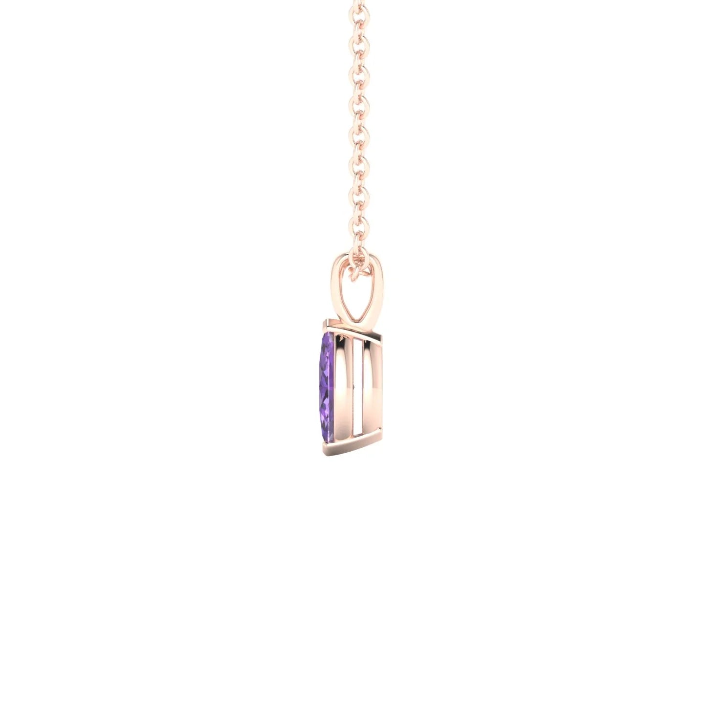 Reverse | 18k Rose Gold 6 x 3 mm Marquise Amethyst Pendant