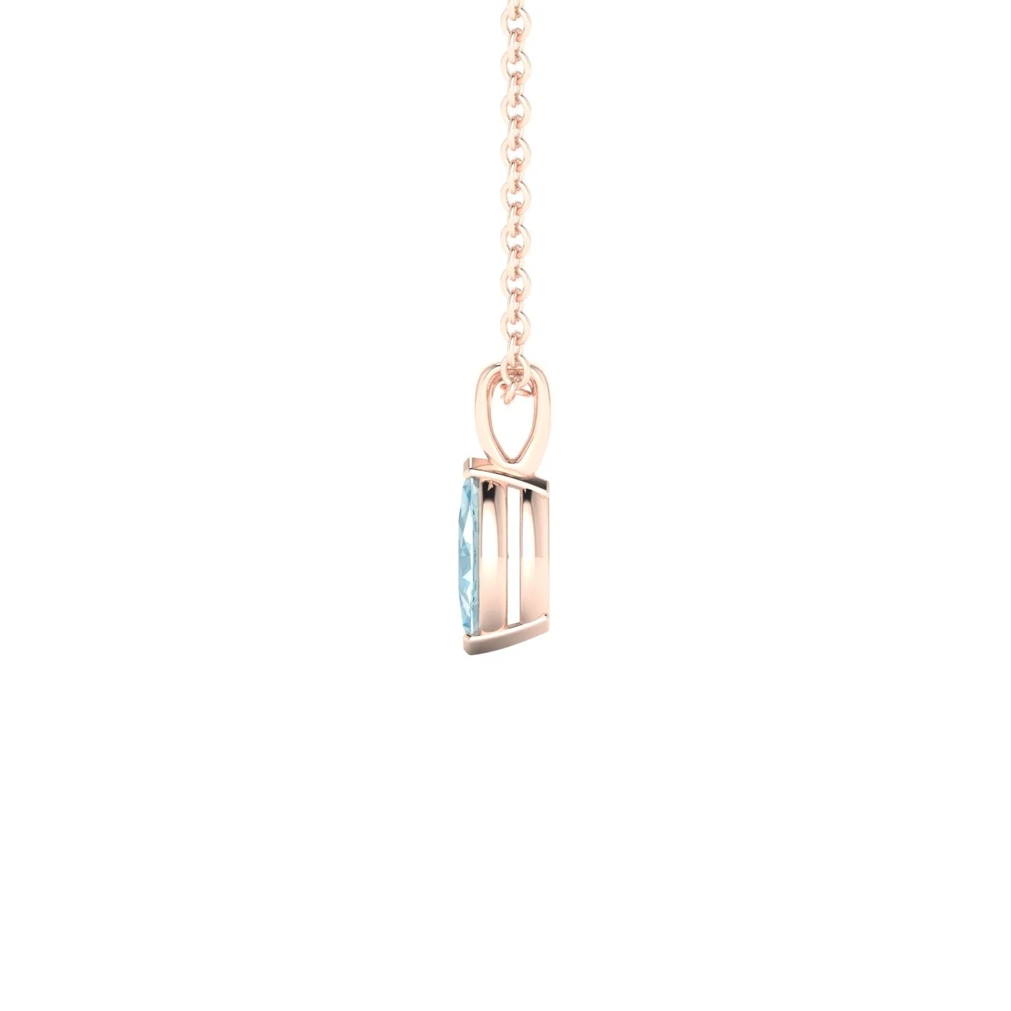 Reverse | 18k Rose Gold 6 x 3 mm Marquise Aquamarine Pendant