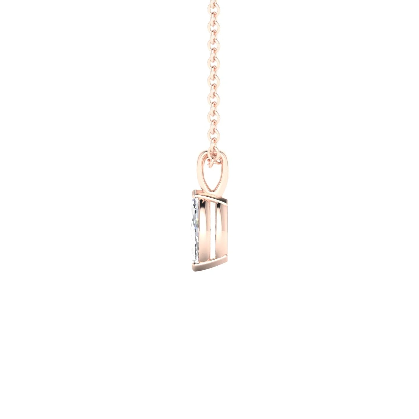 Reverse | 18k Rose Gold 6 x 3 mm Marquise Diamond Pendant