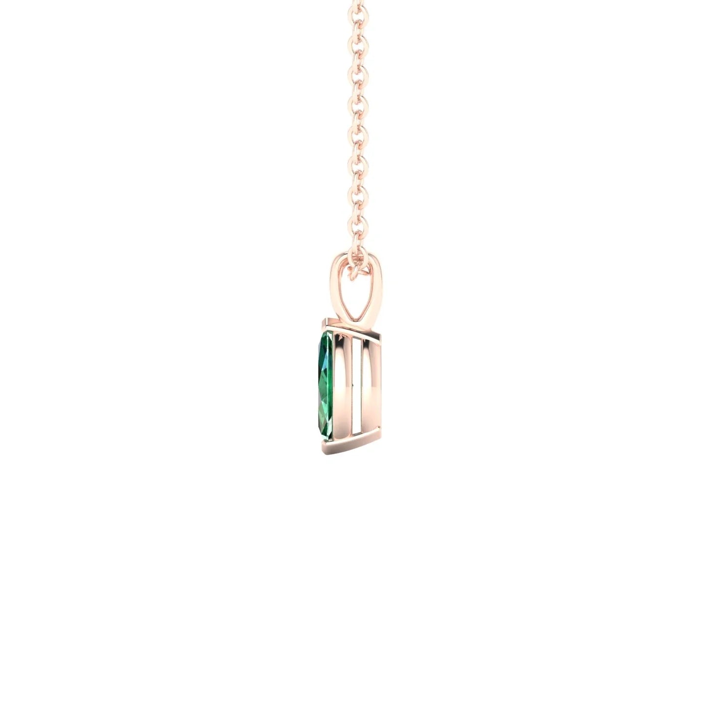 Reverse | 18k Rose Gold 6 x 3 mm Marquise Emerald Pendant