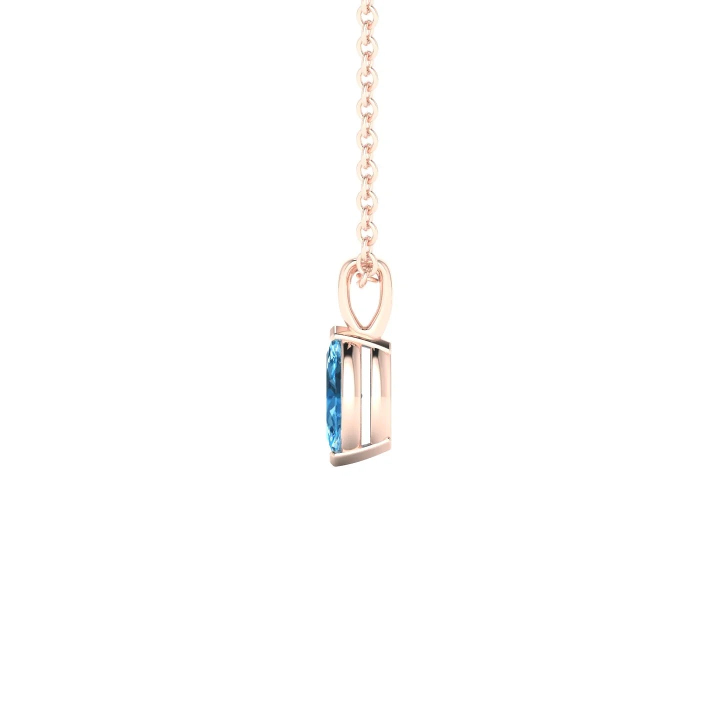 Reverse | 18k Rose Gold 6 x 3 mm Marquise Topaz Pendant