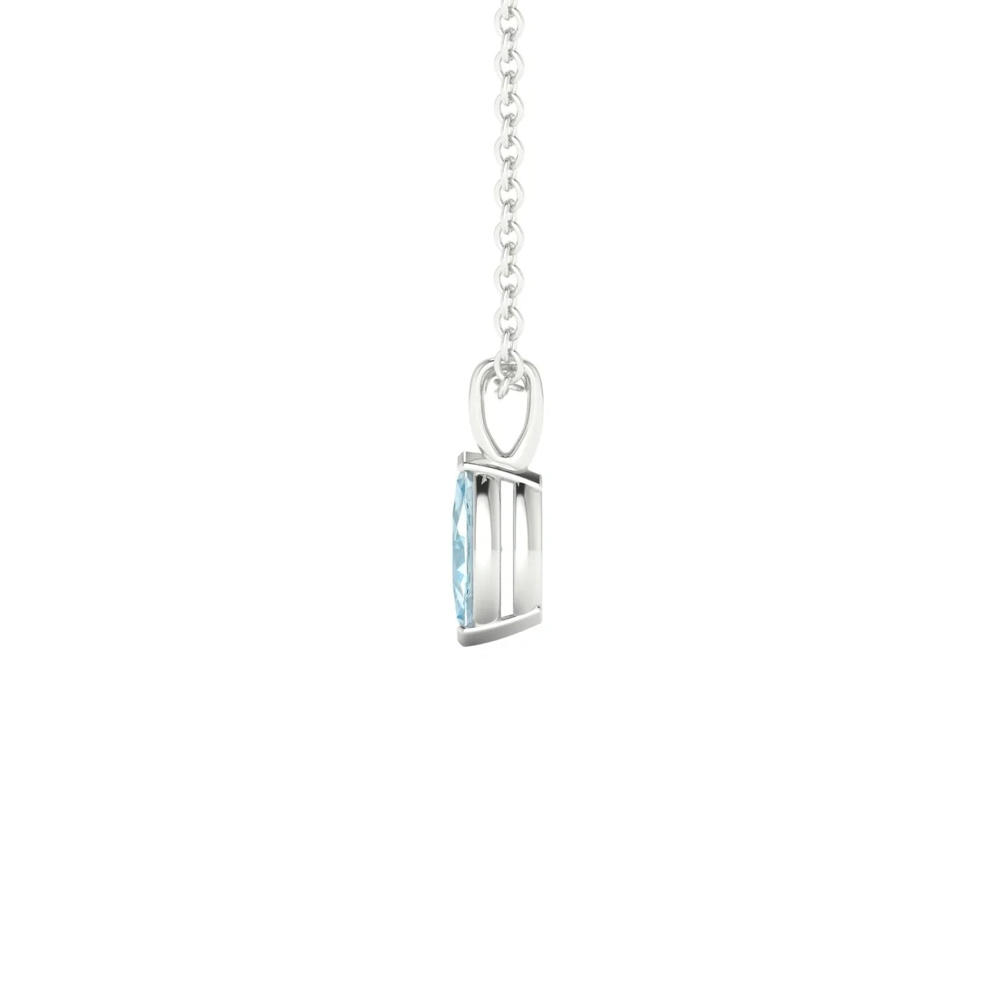 Reverse | 18k White Gold 6 x 3 mm Marquise Aquamarine Pendant