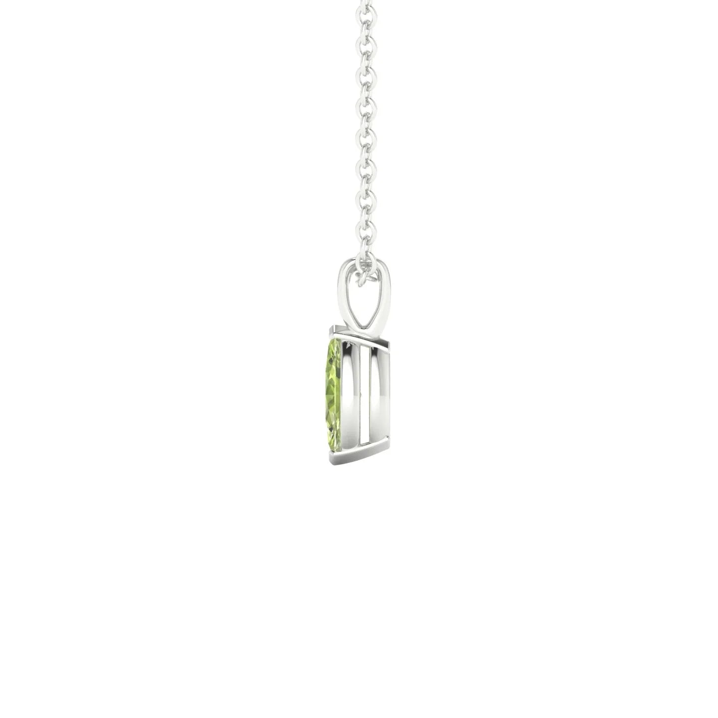 Reverse | 18k White Gold 6 x 3 mm Marquise Peridot Pendant