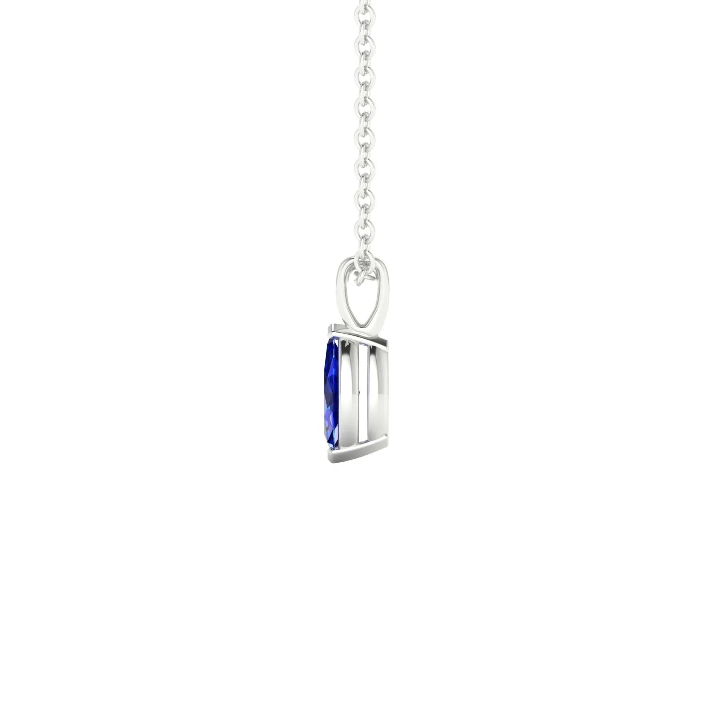 Reverse | 18k White Gold 6 x 3 mm Marquise Sapphire Pendant