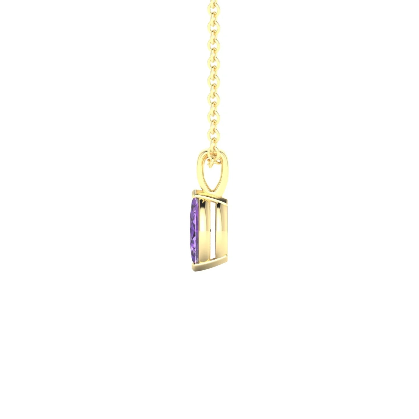 Reverse | 18k Yellow Gold 6 x 3 mm Marquise Amethyst Pendant