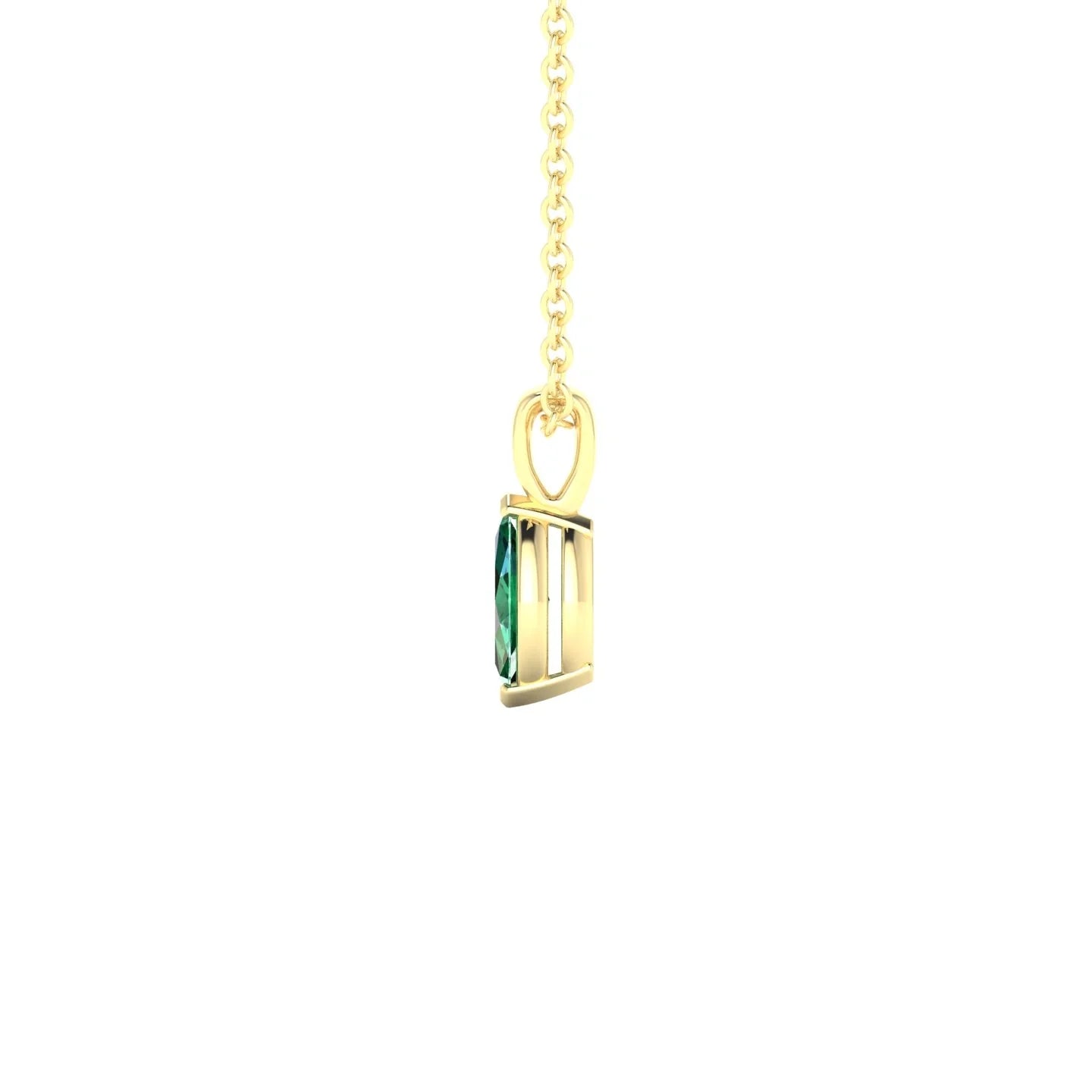 Reverse | 18k Yellow Gold 6 x 3 mm Marquise Emerald Pendant