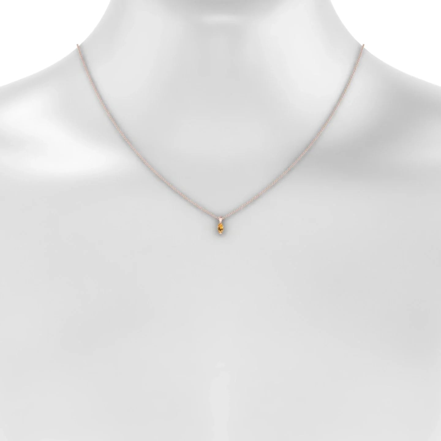 Reverse | 18k Rose Gold 6 x 3 mm Marquise Citrine Pendant
