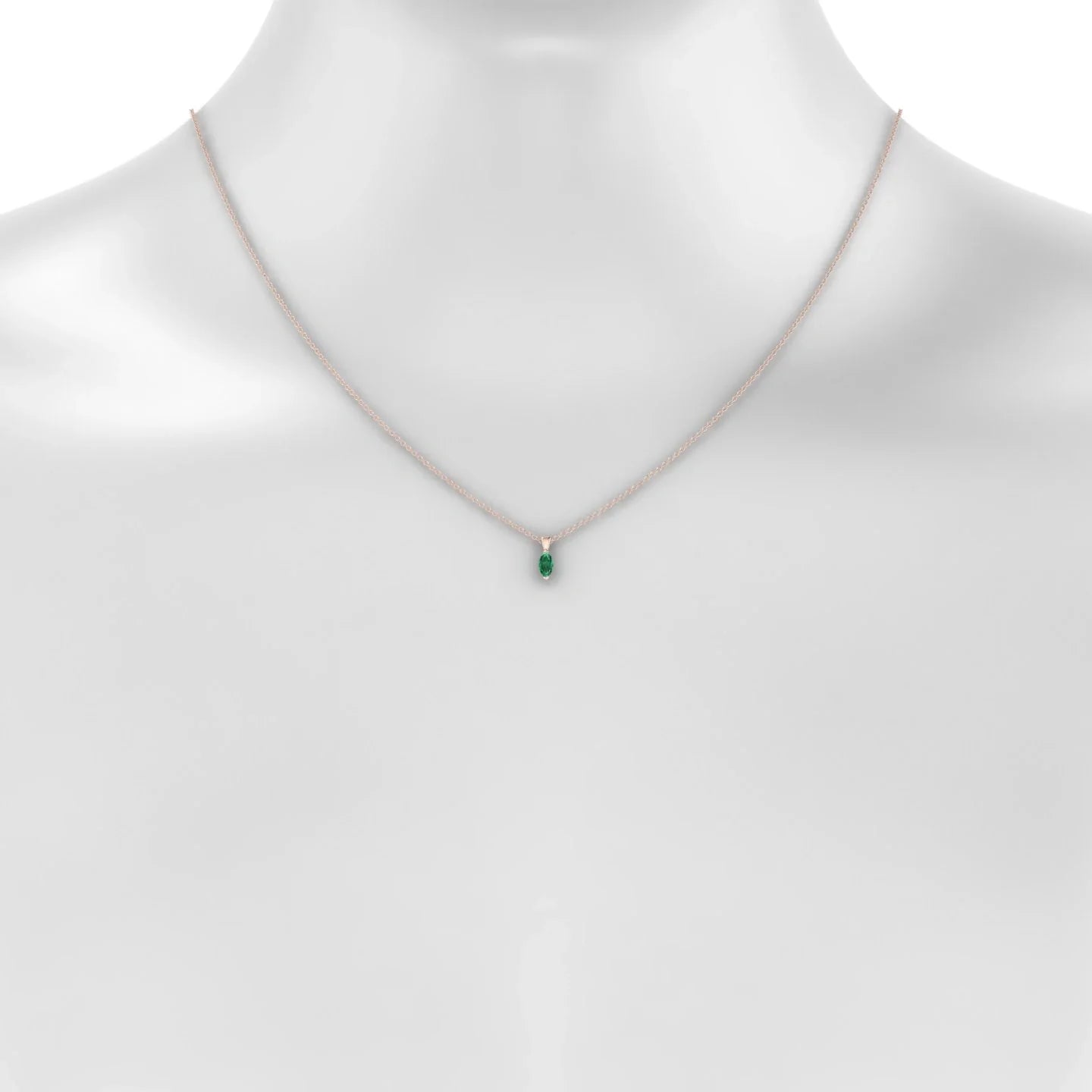 Reverse | 18k Rose Gold 6 x 3 mm Marquise Emerald Pendant