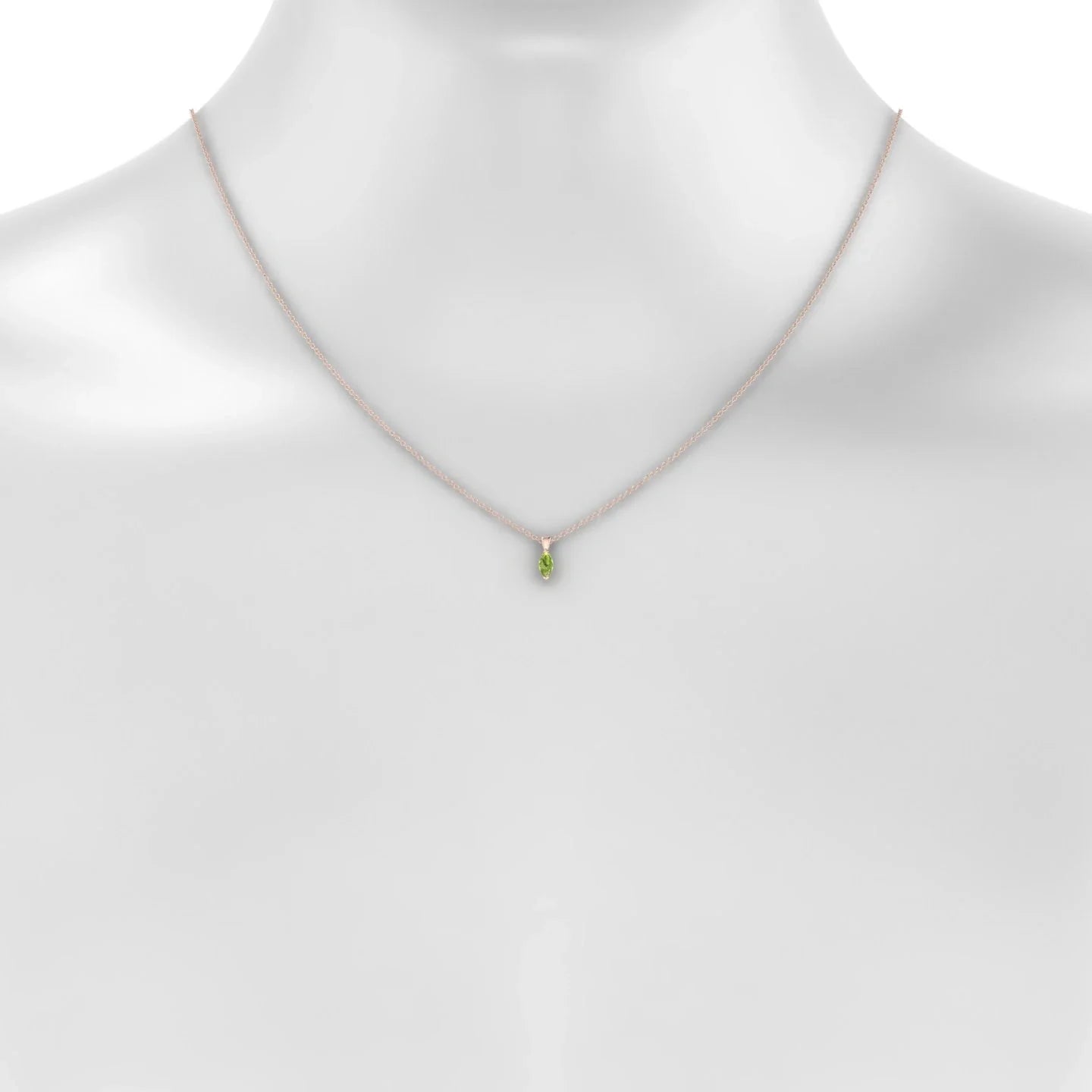 Reverse | 18k Rose Gold 6 x 3 mm Marquise Peridot Pendant