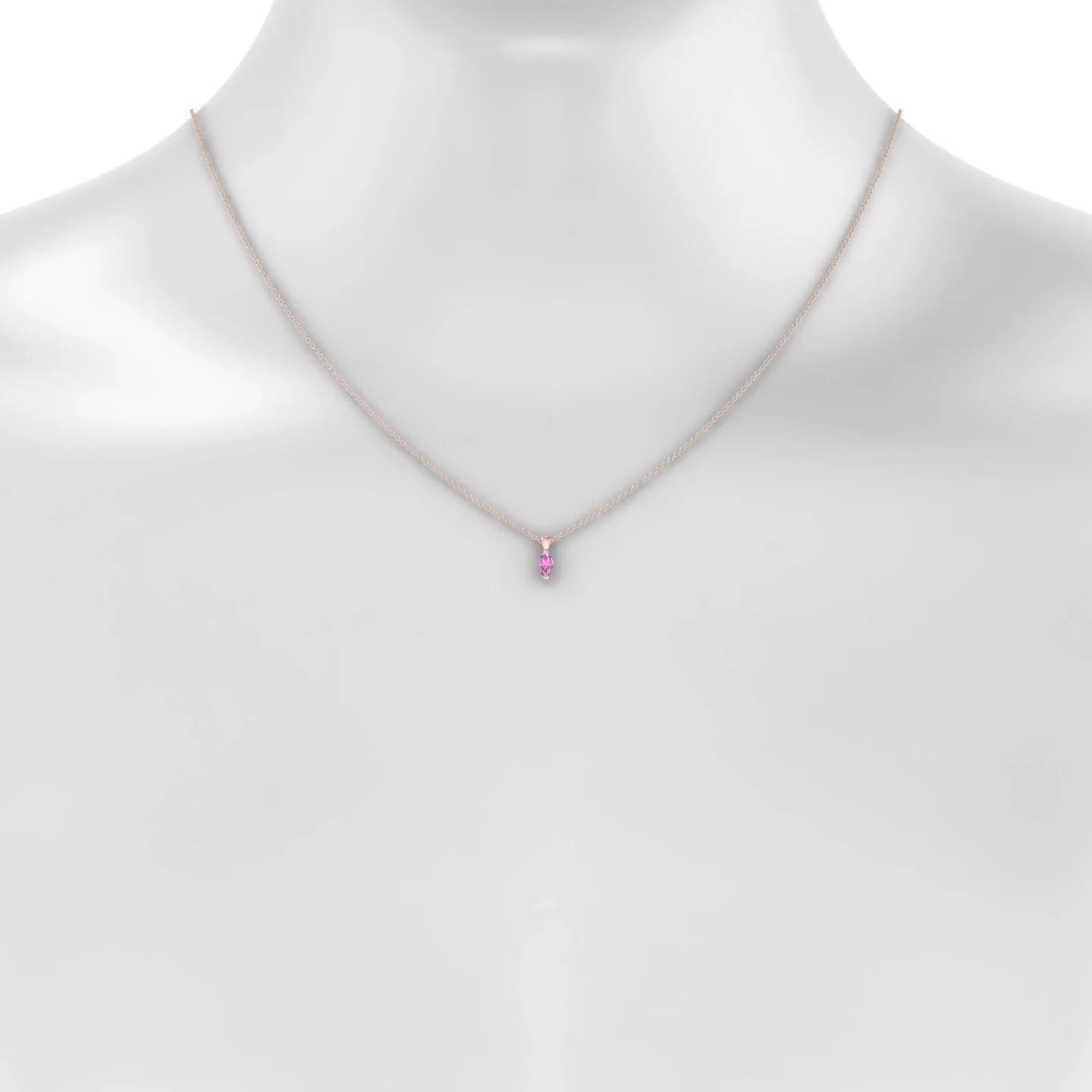 Reverse | 18k Rose Gold 6 x 3 mm Marquise Pink Sapphire Pendant